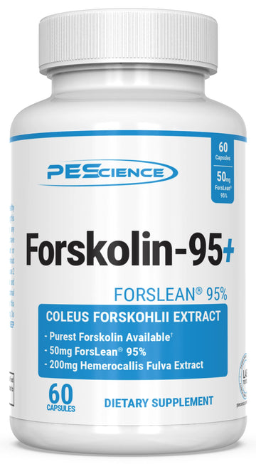 PEScience Forskolin-95+ Capsules, 95% Pure Forskolin from Coleus Forskohlii Extract with Hemerocallis Fulva Extract, Patented ForsLean, 50mg, 60 Count PEScience buy supplements canada