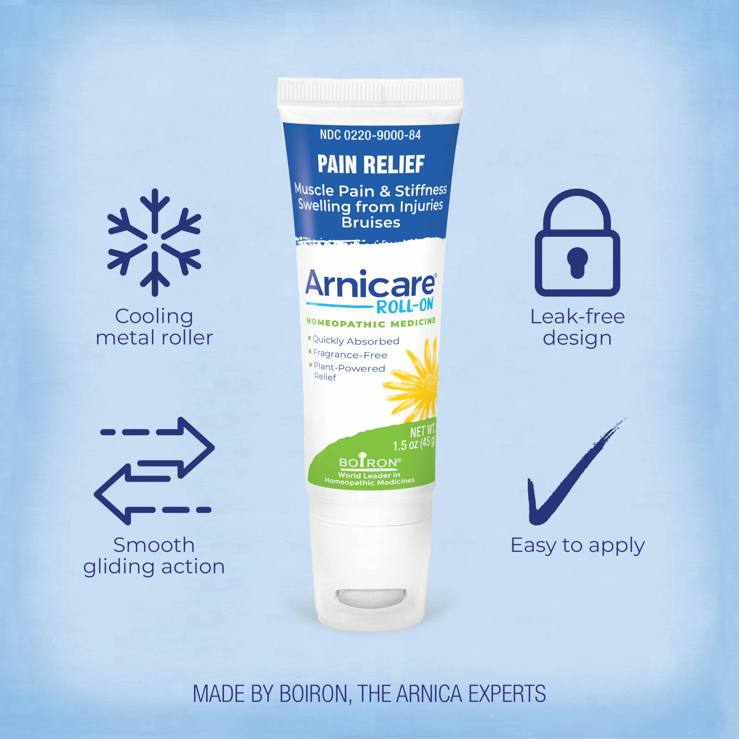 Boiron Arnicare Roll-On for Relief of Joint Pain, Muscle Pain, Muscle Soreness, and Swelling from Bruises or Injury - Cooling Metal Roller and Fragrance-Free - 1.5 oz Boiron buy supplements canada