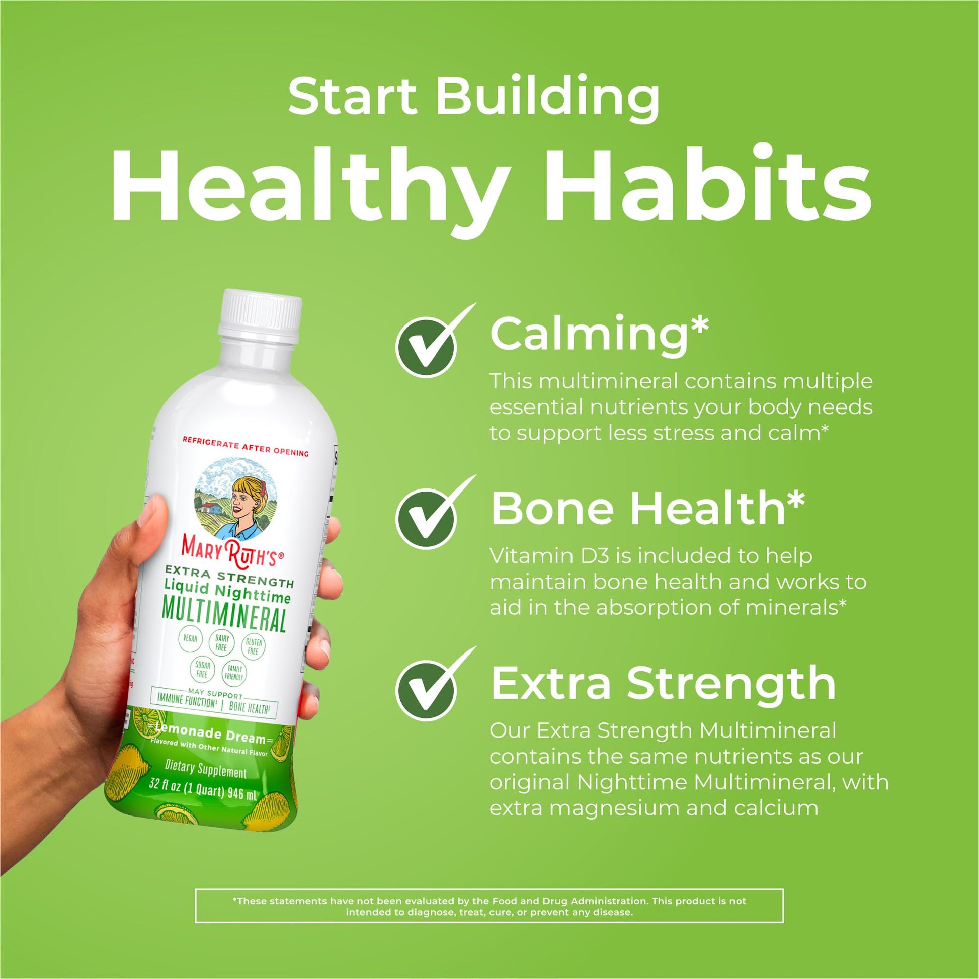 MaryRuth Organics Extra Strength Nighttime Liquid Multimineral | Sugar Free | Calm Magnesium Citrate | NO Melatonin | Calcium Magnesium Zinc | Muscle Relaxation | Lemonade Flavor | Vegan | 32 Serving MARYRUTH'S buy supplements canada