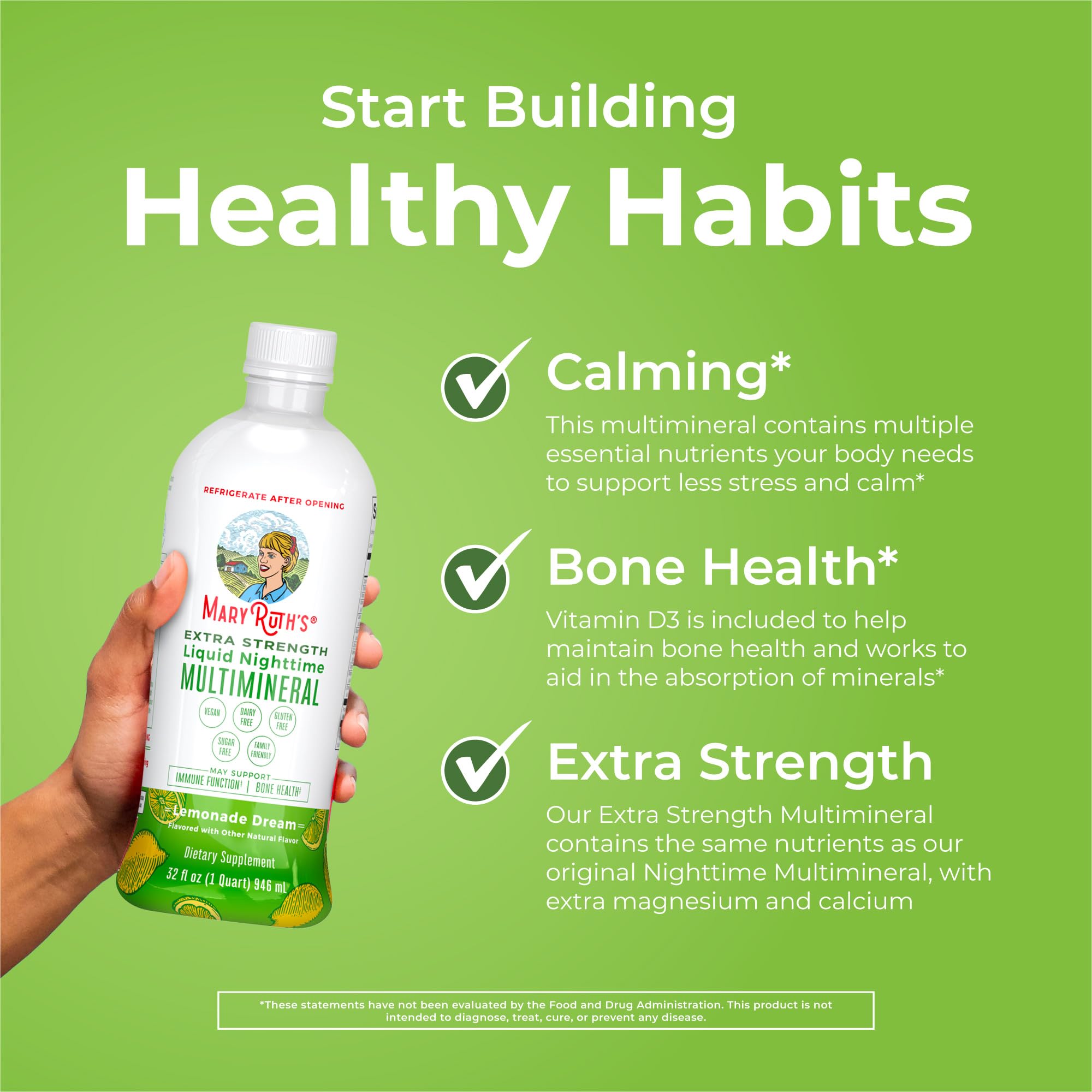 MaryRuth Organics Extra Strength Nighttime Liquid Multimineral | Sugar Free | Calm Magnesium Citrate | NO Melatonin | Calcium Magnesium Zinc | Muscle Relaxation | Lemonade Flavor | Vegan | 32 Serving MARYRUTH'S buy supplements canada
