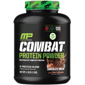 MusclePharm Combat Protein Powder, Chocolate Milk - 4 lb - Gluten Free - 52 Servings Muscle Pharm buy supplements canada