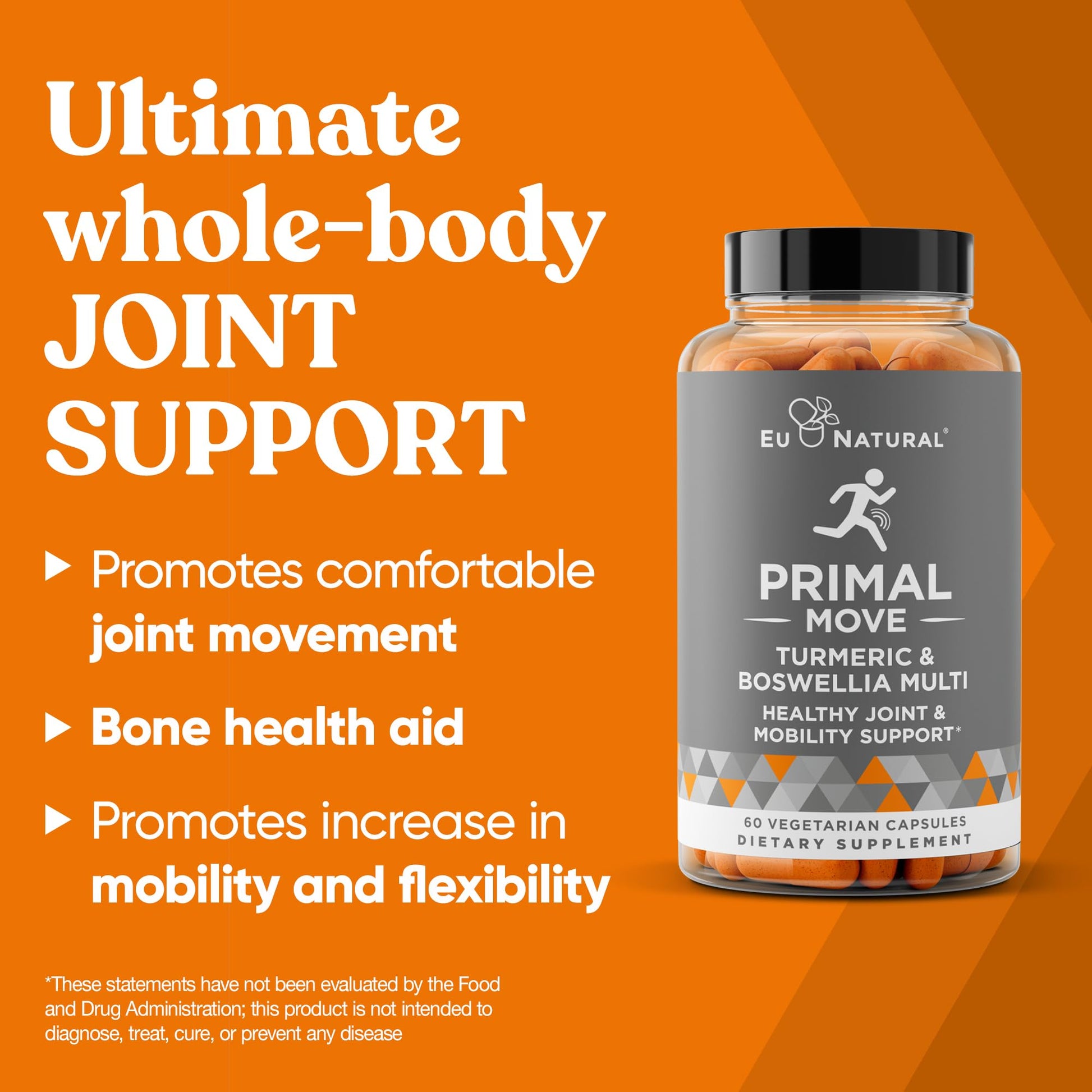 Primal Joint & Mobility Support - Advanced Joint Support Supplement for Women and Men - Turmeric, Boswellia, Ginger and Boron for Whole-Body Flexibility, Joint Health & Comfort - 60 Veg Soft Capsules Eu Natural buy supplements canada