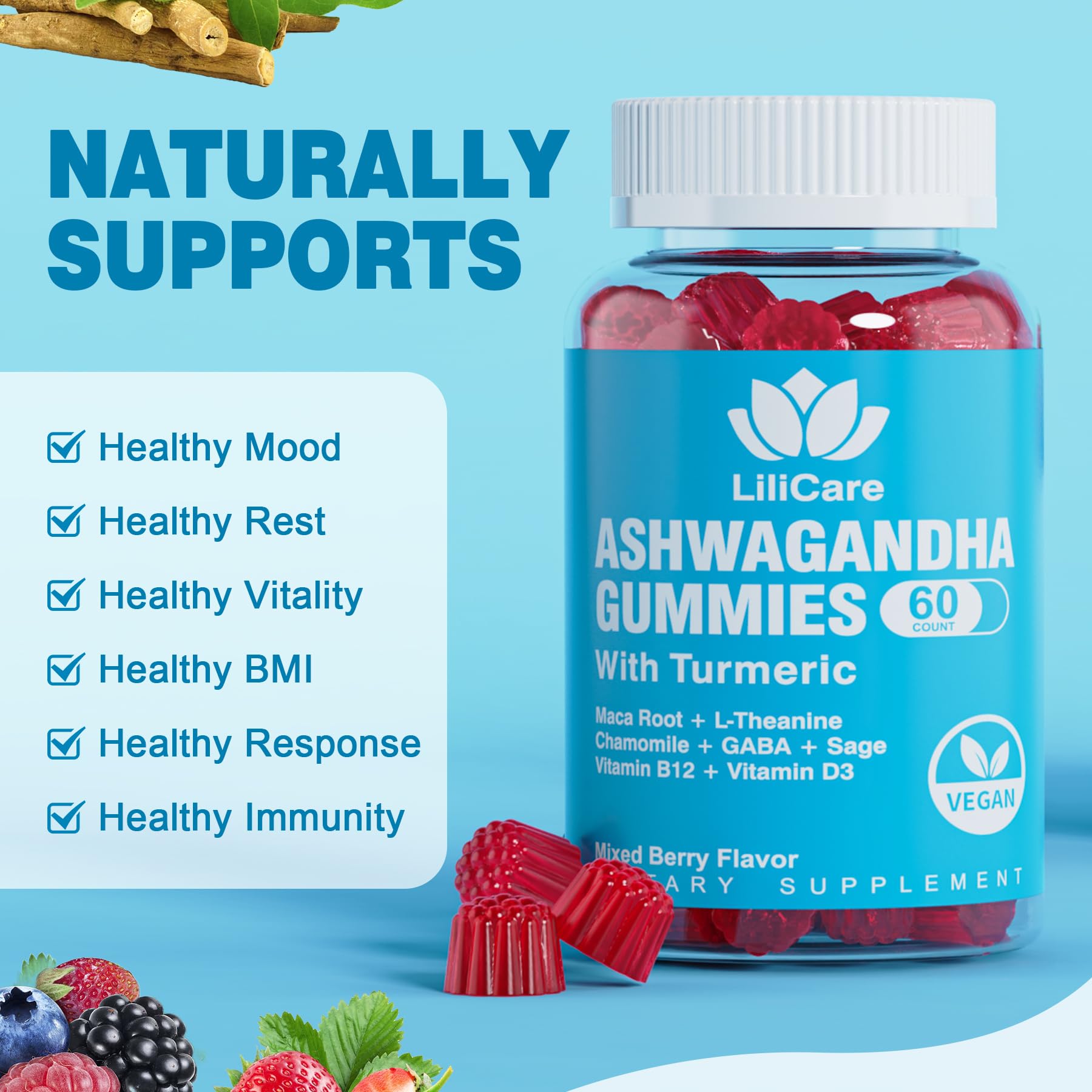 EnvyDeal 2 Pack Ashwagandha Gummies for Immune Support, 2000mg Organic Ashwa EnvyDeal buy supplements canada