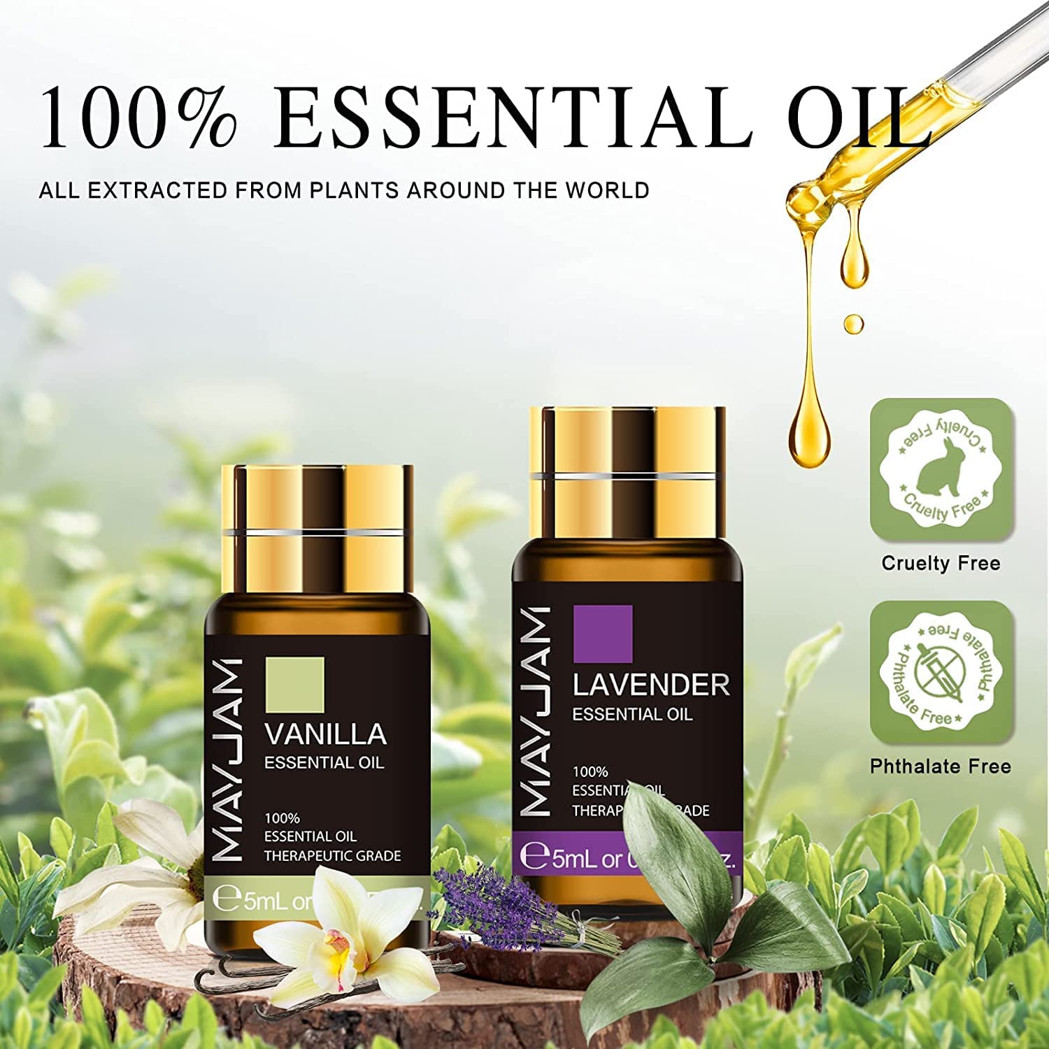 MAYJAM Tea Tree 20 Pcs Pure Essential Oil Gift Set, for Diffuser, Humidifiers, Skin Care, Massage MAYJAM buy supplements canada