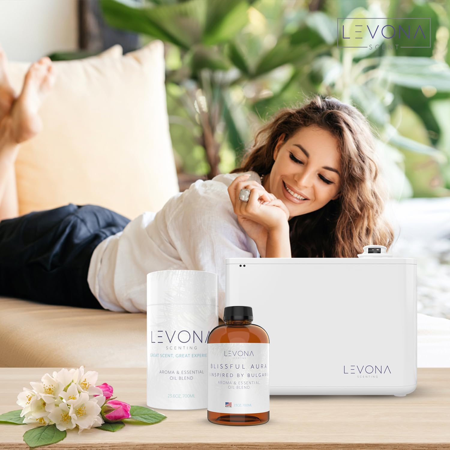 Levona Scent Essential Oils for Diffuser: Blissful Aura with Notes of Amber, Musk & Jasmine LEVONA SCENT buy supplements canada