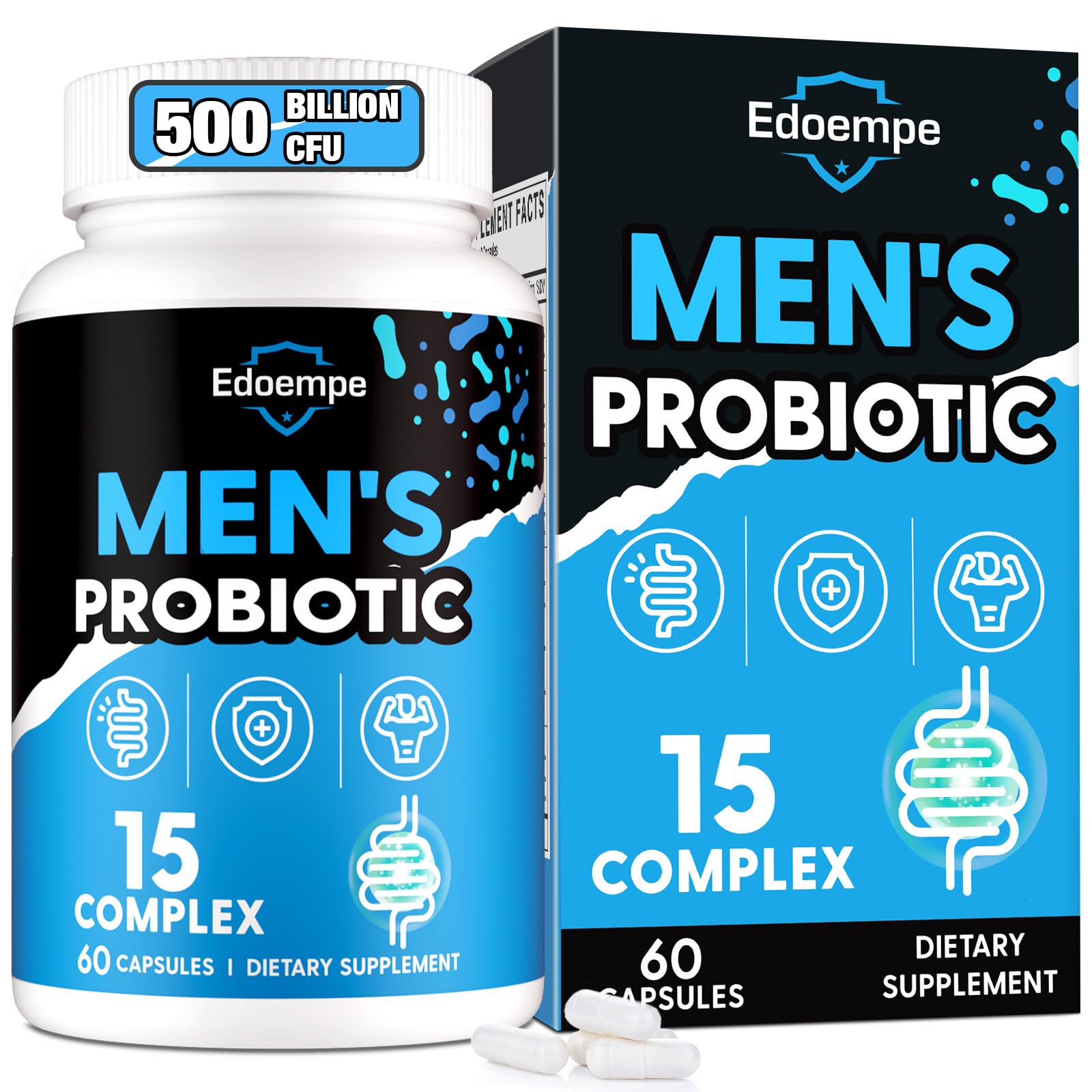 Probiotics for Men, 500 Billion CFUs 12 Strains, Mens Probiotics for Gut Health*, Digestive Health*, Energy, Prostate & Urinary Tract*, with Cranberry, Goji, Turmeric & Amla, Shelf Stable, 60 Caps Edoempe buy supplements canada