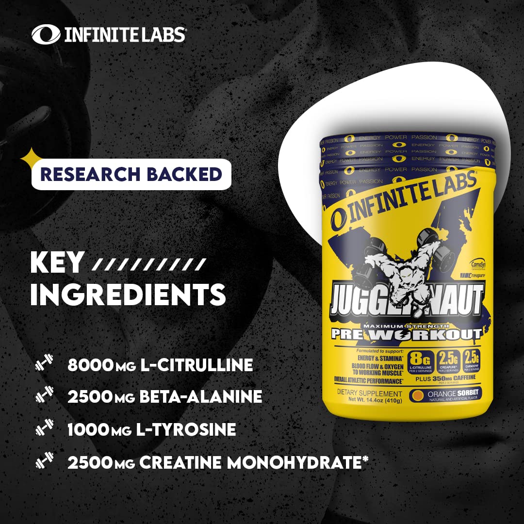 Infinite Labs Juggernaut X Ultimate Punch Pre Workout Supplement with Citrulline, Creatine Infinite Labs buy supplements canada