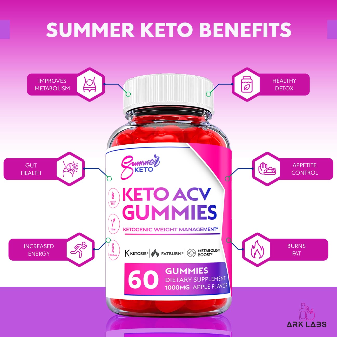 Ark Labs (2 Pack) Summer Keto Gummies - Summer Gummies, Summer Keto ACV Gummy Ark Labs buy supplements canada