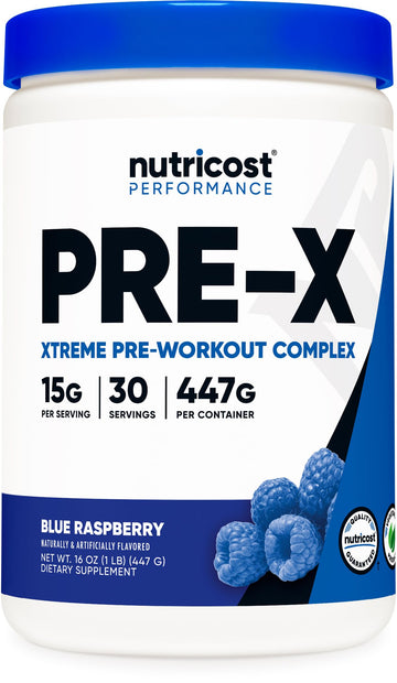 Nutricost Pre-X Xtreme Pre-Workout Powder Complex, Blue Raspberry, 30 Servings Nutricost buy supplements canada
