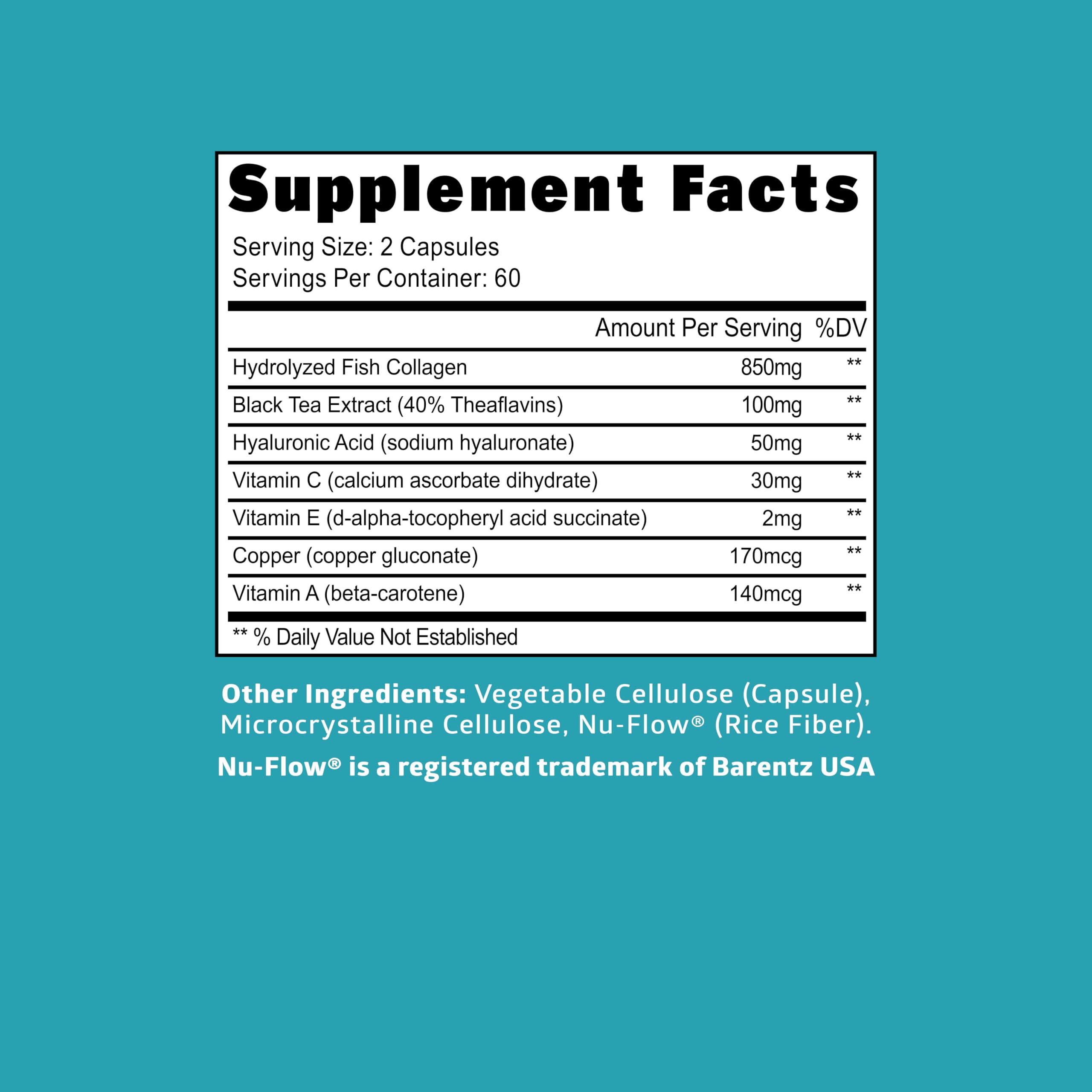 Hydrolyzed Marine Collagen with Hyaluronic Acid, Vitamin C, Theaflavin and Copper, Collagen Supplement for Women and Men for Radiant Skin, Hair & Nails, Number One Nutrition buy supplements canada