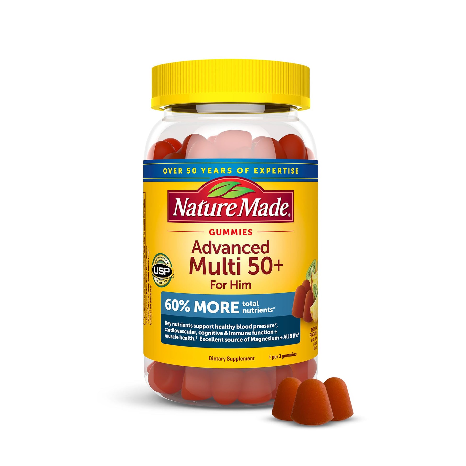 Nature Made Advanced Multivitamin Gummies 50 + for Him, Mens Multivitamins Gummies with Magnesium Citrate Nature Made buy supplements canada