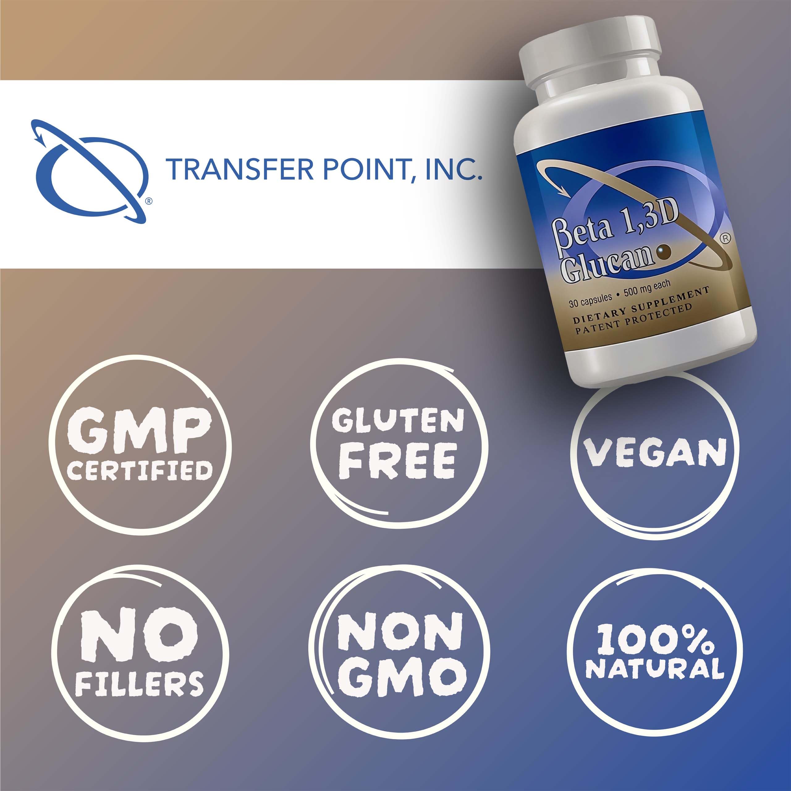 Transfer Point Immune Support Supplement Highly Purified Beta Glucan 500 mg per Capsule (b-glucan Fiber) (Pack of 1) Transfer Point buy supplements canada
