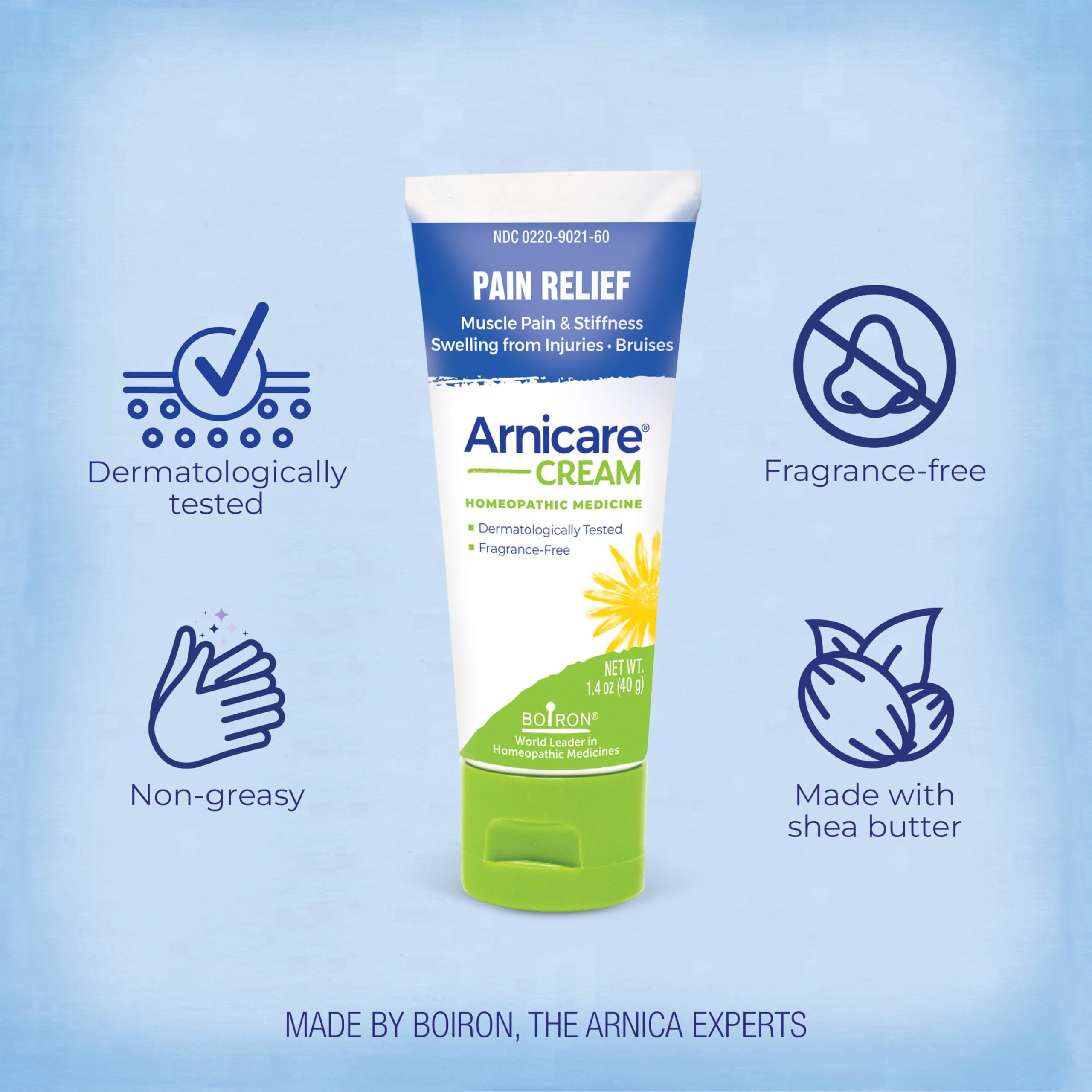 Boiron Arnicare Cream for Relief for Joint Pain, Muscle Pain, Muscle Soreness, and Swelling from Bruises or Injury - Fast Absorbing and Fragrance-Free - 1.3 oz Boiron buy supplements canada