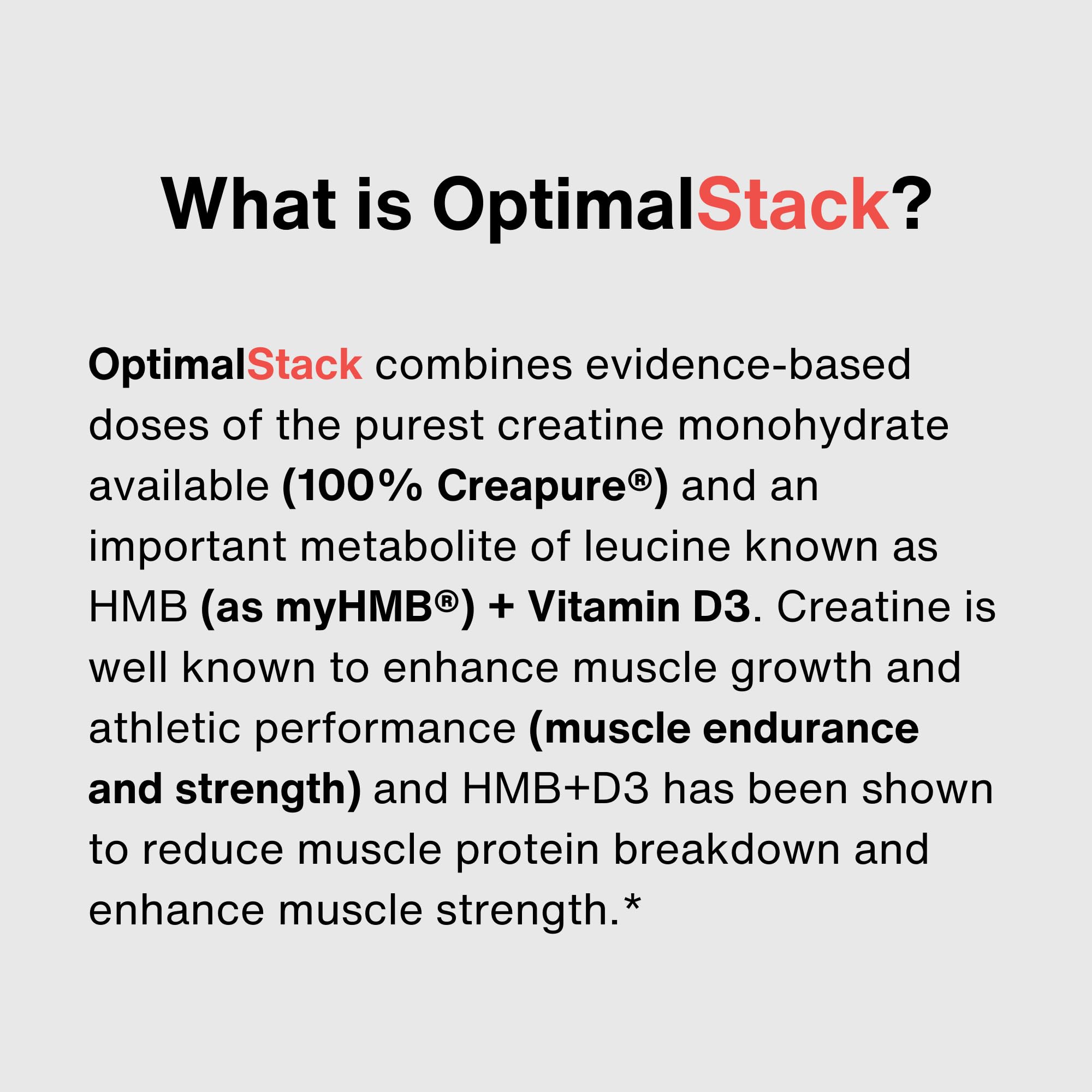 OptimalStack Creatine Monohydrate, HMB, & Vitamin D3 Stack | with Creapure Creatine, Clinical Dosage of myHMB, and Vitamin D3 | NSF for Sport Certified | Unflavored, 30 Servings OptimalAmino buy supplements canada