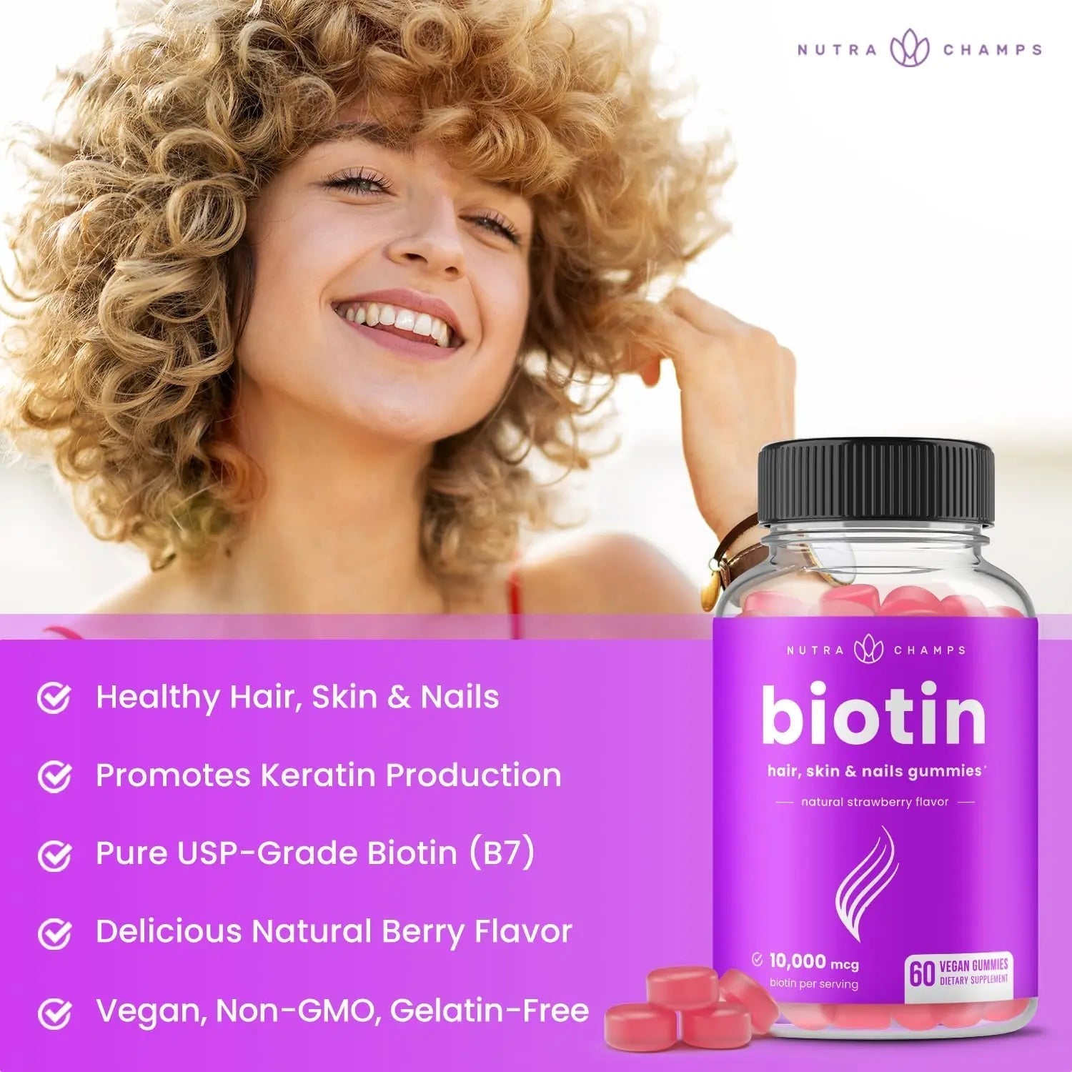 NutraChamps Biotin Gummies (2 Pack) and Womens Multivitamin Gummies (2 Pack) 4 Pack Bundle NutraChamps buy supplements canada