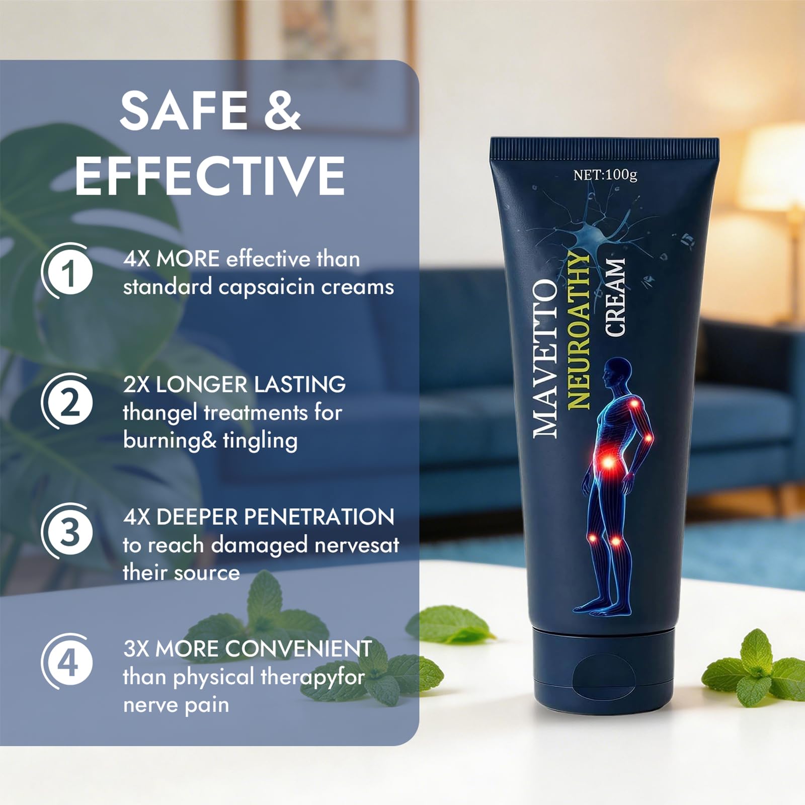 ReviveNerve Capsacare Neuropathy Relief Cream, Fast-Absorbing Soothing Cream with Capsaicin, Arnica, Menthol, MSM & Glucosamine for Feet, Hands, Legs, Muscles, Joints and Back (2pcs) ReviveNerve buy supplements canada