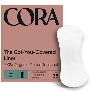 Cora Period Long Liners | 100% Organic Cotton Topsheet | Ultra Thin, Quick Absorbency Cora buy supplements canada