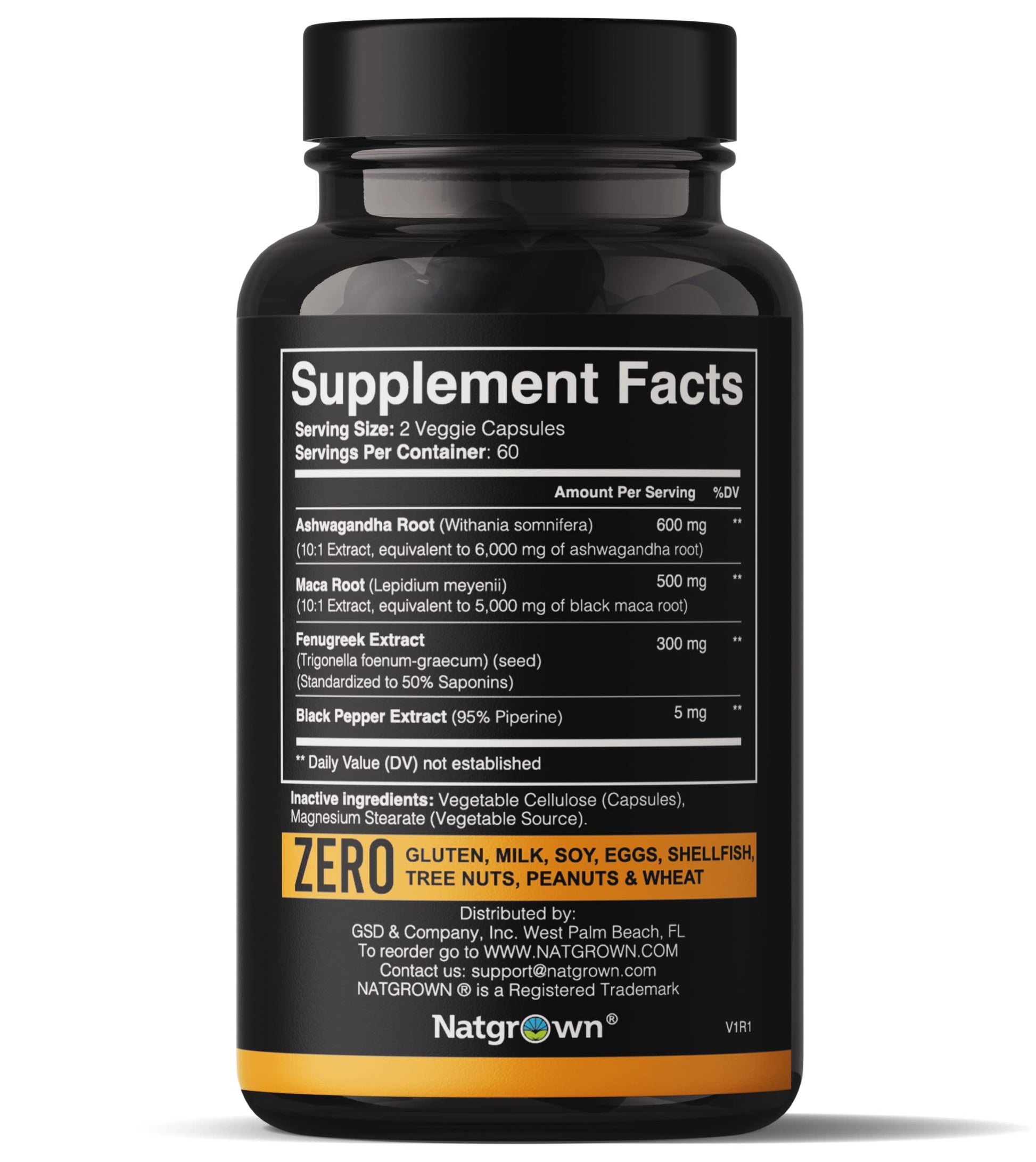 Natgrown Ashwagandha Maca Root Fenugreek Extract Capsules Supplement Natgrown buy supplements canada