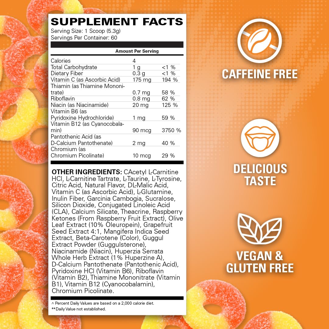 EHP Labs OxyShred Non Stimulant Pre Workout Powder - Stim Free Pre Workout, Caffeine Free Preworkout for Men & Women with L Glutamine & Acetyl L Carnitine - Peach, 60 Servings EHP Labs buy supplements canada