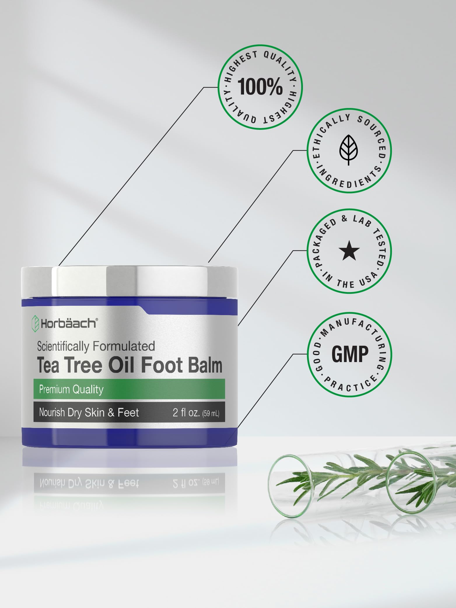 Tea Tree Oil Foot Balm | 2 oz | Moisturizes and Nourishes Dry Skin & Feet | Scientifically Horbäach buy supplements canada