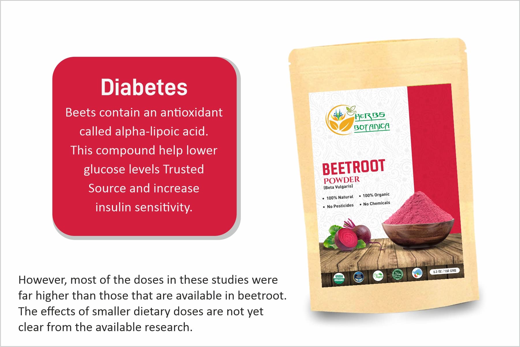 Herbs Botanica Beetroot Powder Organic for Baking and Smoothies | Nitric Oxide Suppement Herbs Botanica buy supplements canada