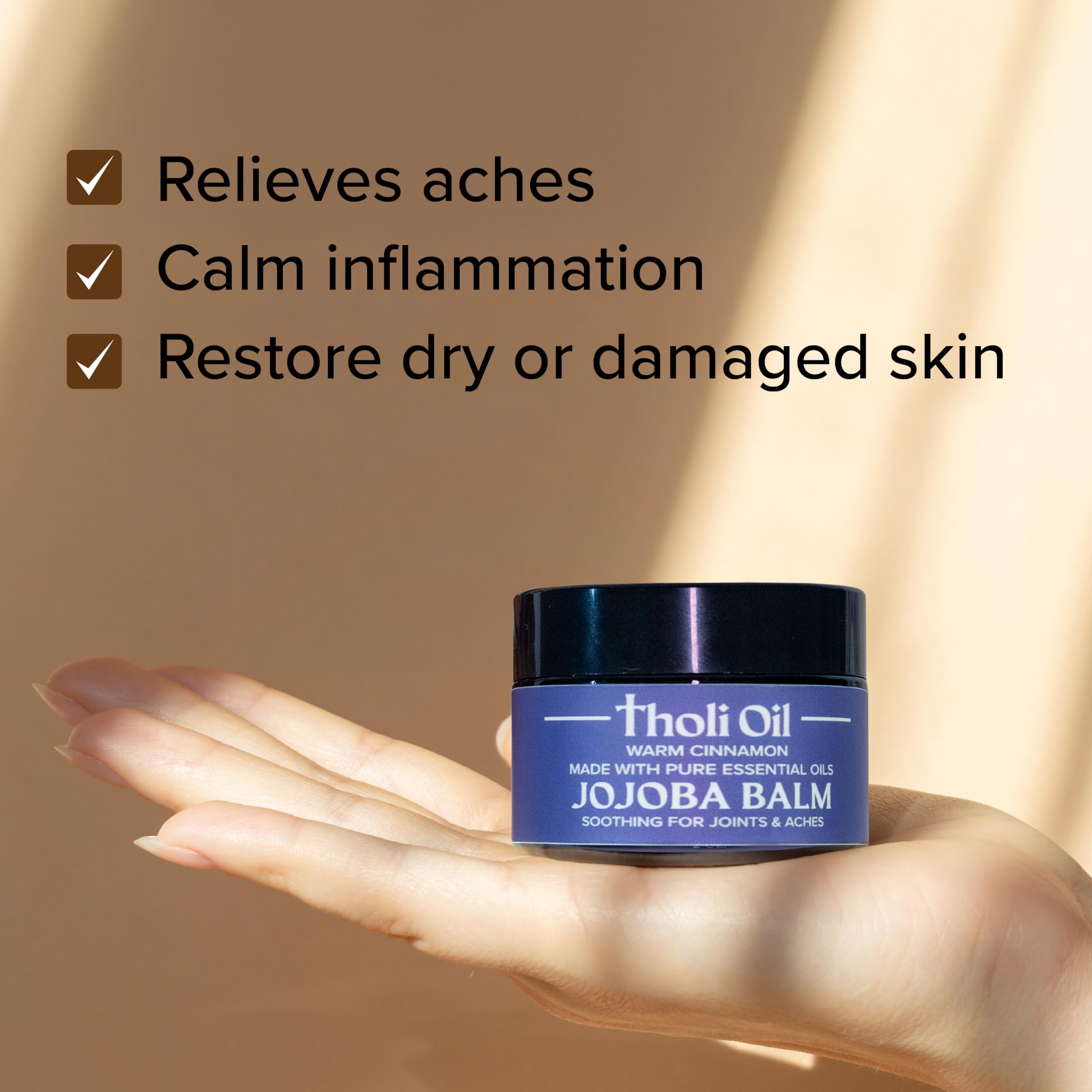 tHOli Plantar Fasciitis Relief Balm – Jojoba Cream with Cinnamon, Cassia, Spikenard & Hyssop – Soothes Heels, Supports Joints & Skin Repair (1oz) Tholi Oil buy supplements canada