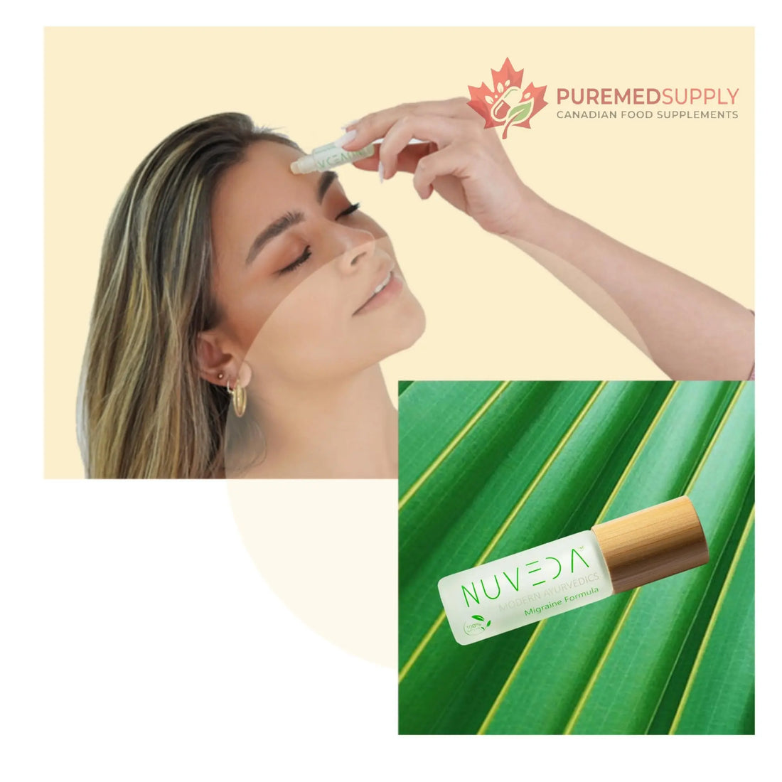 NUVEDA® Advanced Migraine Formula - All Natural Headache Stick | Modern Ayurvedic, Roll On Stick | Therapeutic Grade Essential Oil Aromatherapy | Made in USA NUVEDA buy supplements canada