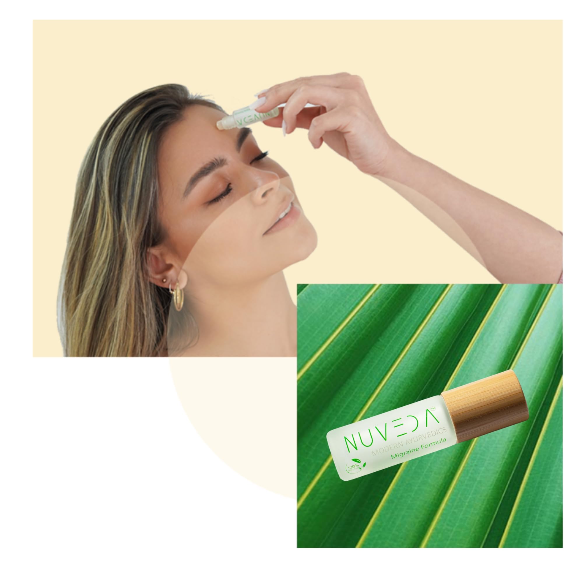 NUVEDA® Advanced Migraine Formula - All Natural Headache Stick | Modern Ayurvedic, Roll On Stick | Therapeutic Grade Essential Oil Aromatherapy | Made in USA NUVEDA buy supplements canada