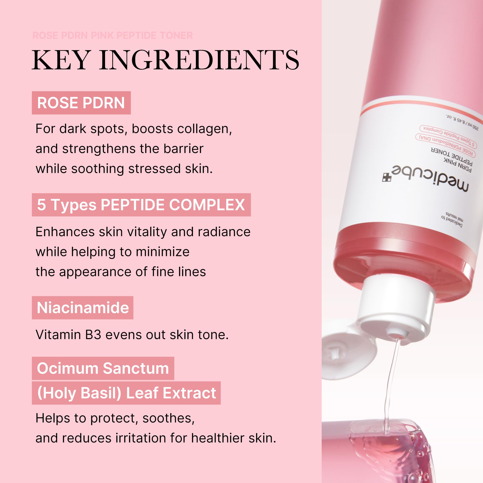 medicube PDRN Toner Rose PDRN Peptide Toner | Lightweight & Watery Type for Skin Boosting, Soothing and Calming, Uneven Skin Tone | with Rose, Peptide, Niacinamide | Korean Skincare, 8.45 fl.oz medicube buy supplements canada