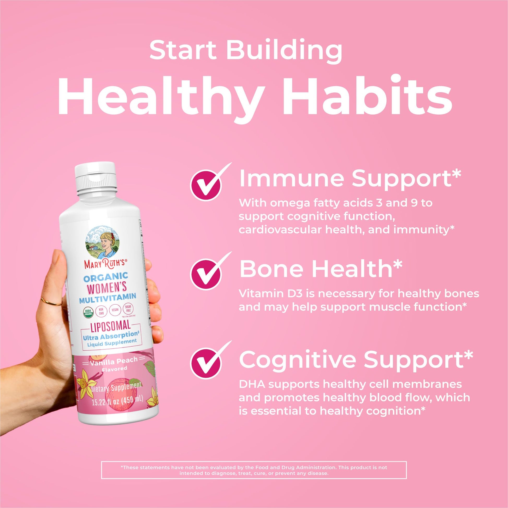 MaryRuth Organics USDA Organic Multivitamin for Women, Sugar Free Womens Multivitamin, Liquid Vitamins for Women, Immune Support Supplement, Ashwagandha, Methylfolate, Vegan, Non-GMO, 15.22 Fl Oz MARYRUTH'S buy supplements canada