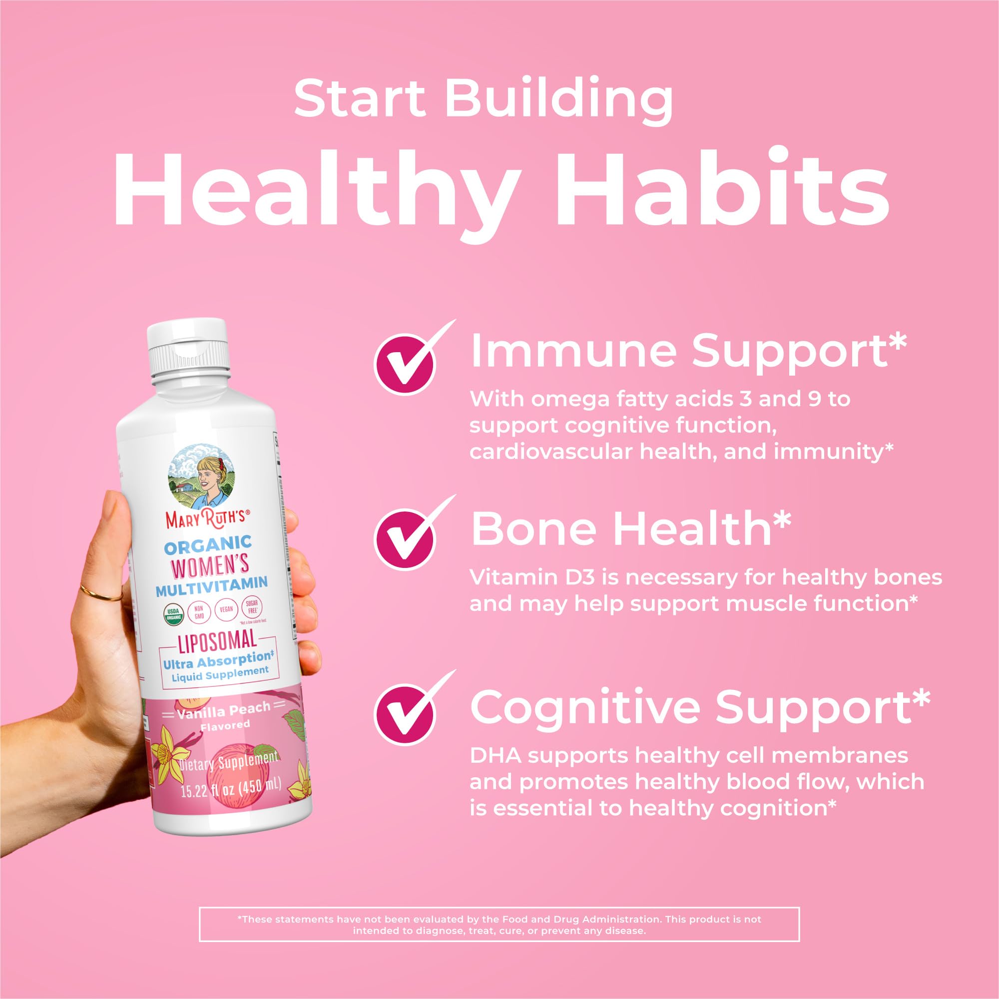 MaryRuth Organics USDA Organic Multivitamin for Women, Sugar Free Womens Multivitamin, Liquid Vitamins for Women, Immune Support Supplement, Ashwagandha, Methylfolate, Vegan, Non-GMO, 15.22 Fl Oz MARYRUTH'S buy supplements canada