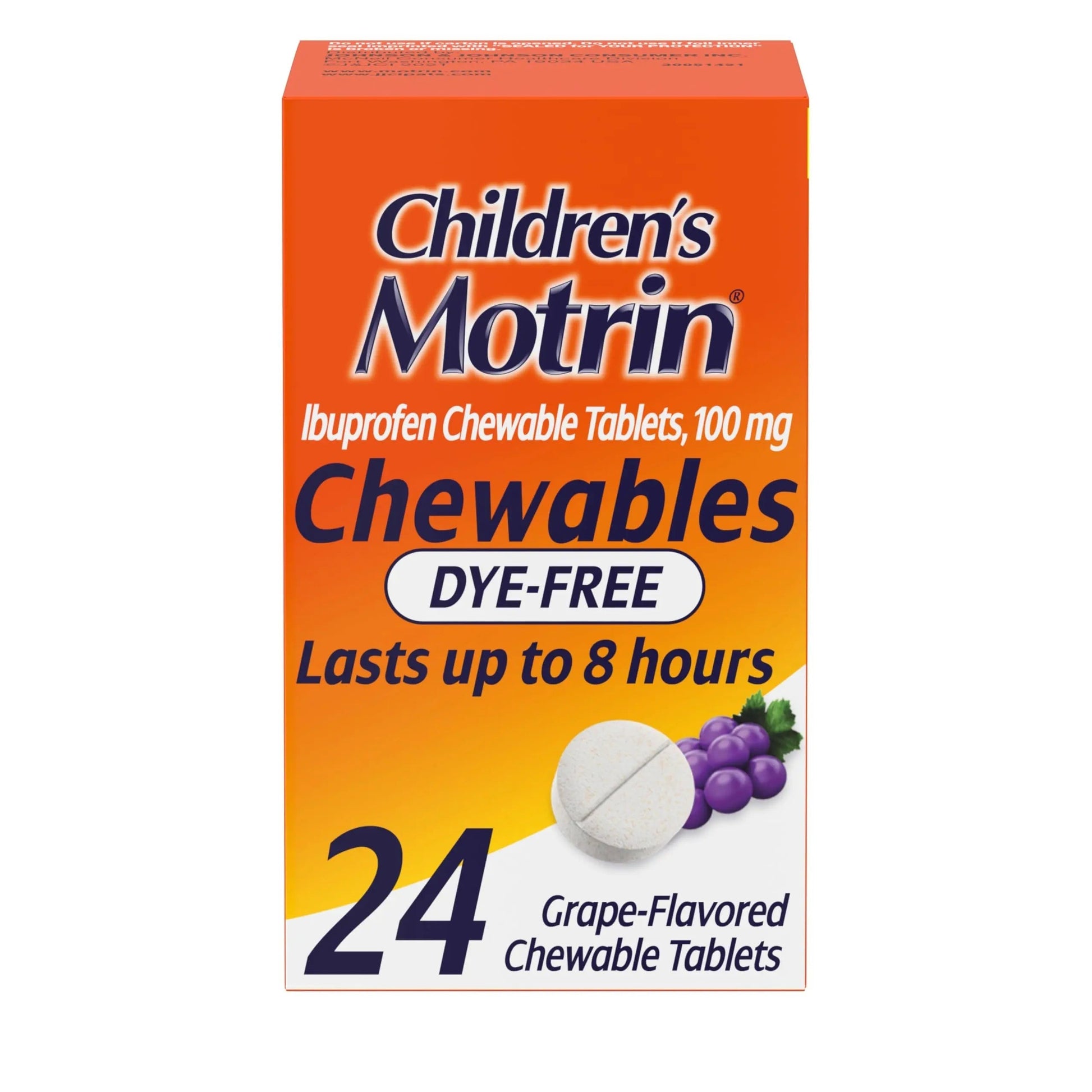 Motrin Children's Dye-Free Chewable Tablets with Ibuprofen, Kids' Fever Reducer & Pain Reliever for Sore Throat, Fever, Toothache & Pain Relief, Grape Flavor, 24 Ct Motrin buy supplements canada