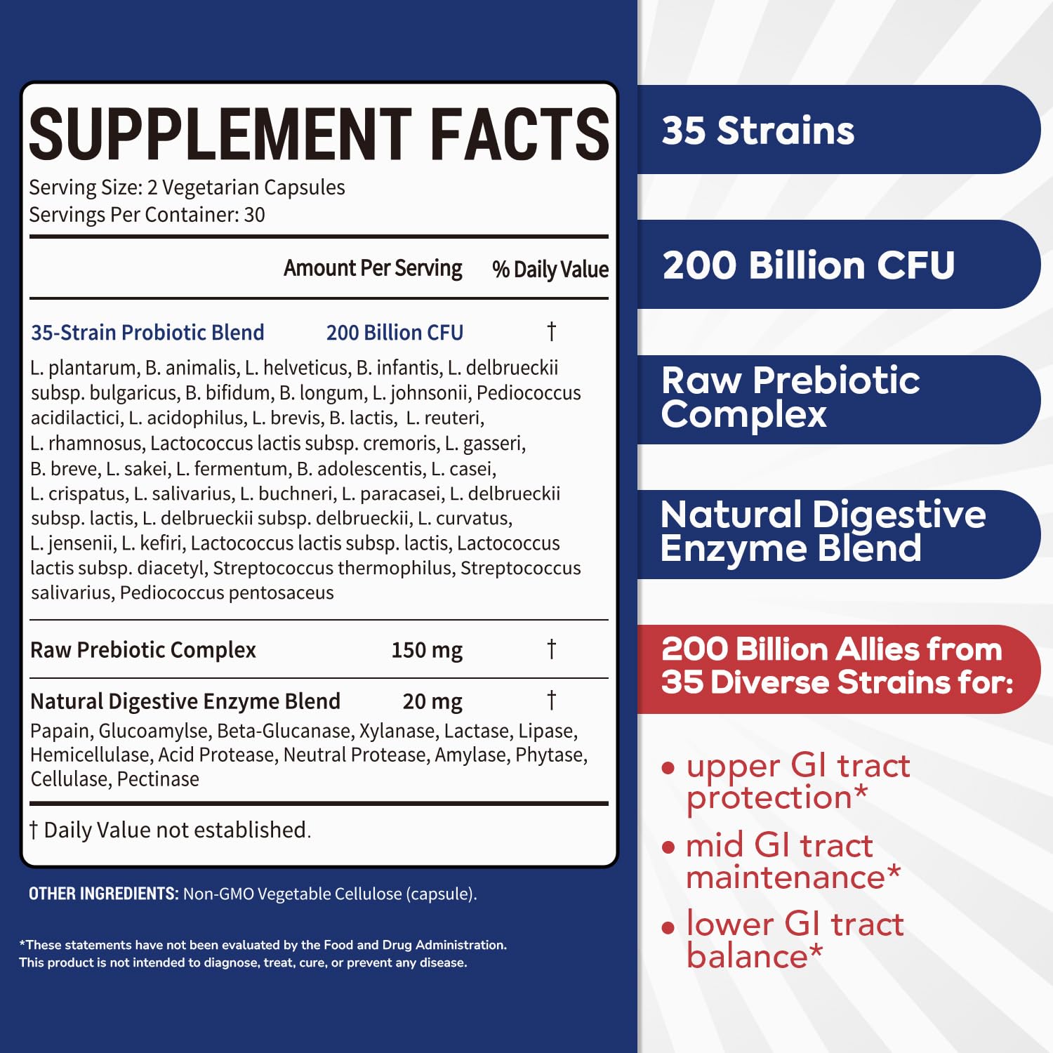 Surebounty Probiotic for Men & Women, 200 Billion CFU 35 Strains, Prebiotics + Digestive Enzymes, Supreme Restore Probiotic Supplement, Surebounty buy supplements canada