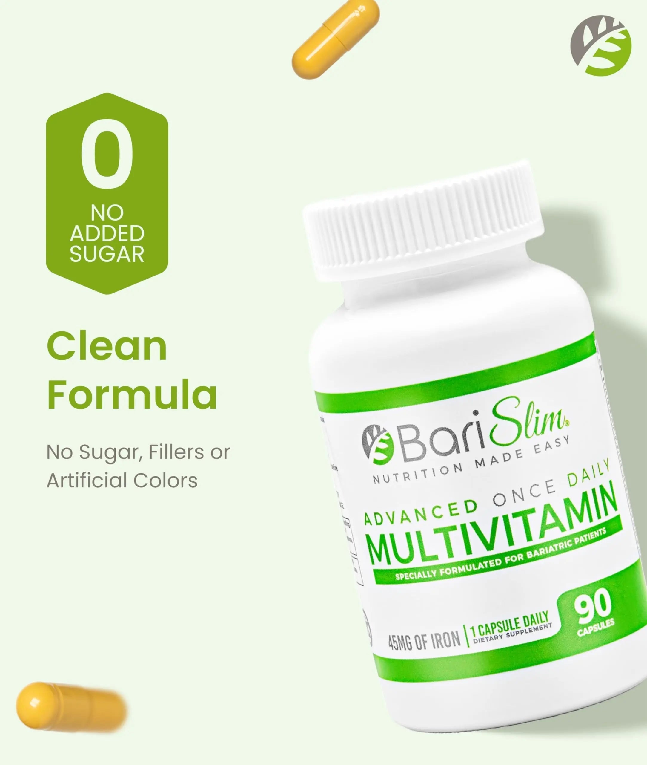 BariSlim Advanced Once Daily Bariatric Multivitamin Capsule - 45 mg of Iron - Bariatric Vitamin for Post Bariatric Surgery Including BariSlim buy supplements canada