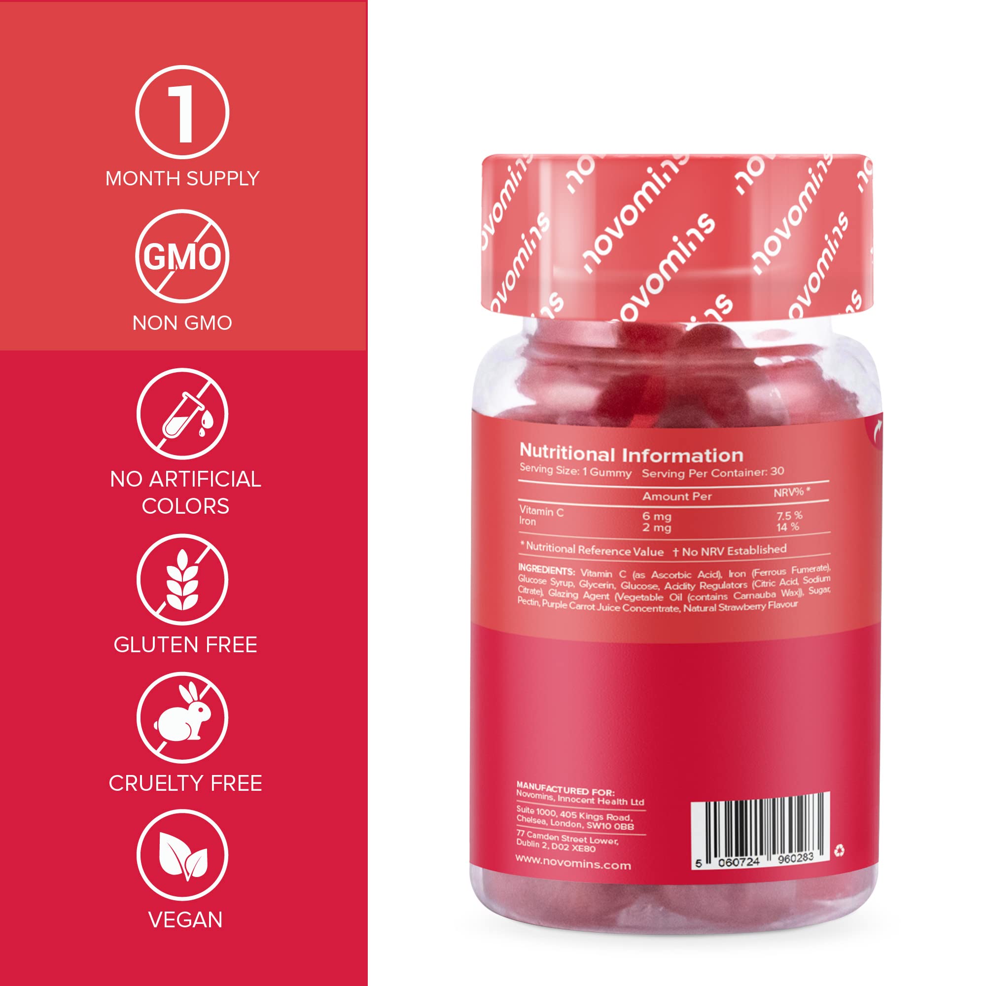 Kids Iron Gummies – Iron Supplement for Kids – Energy & Immune System – Vegan novomins buy supplements canada