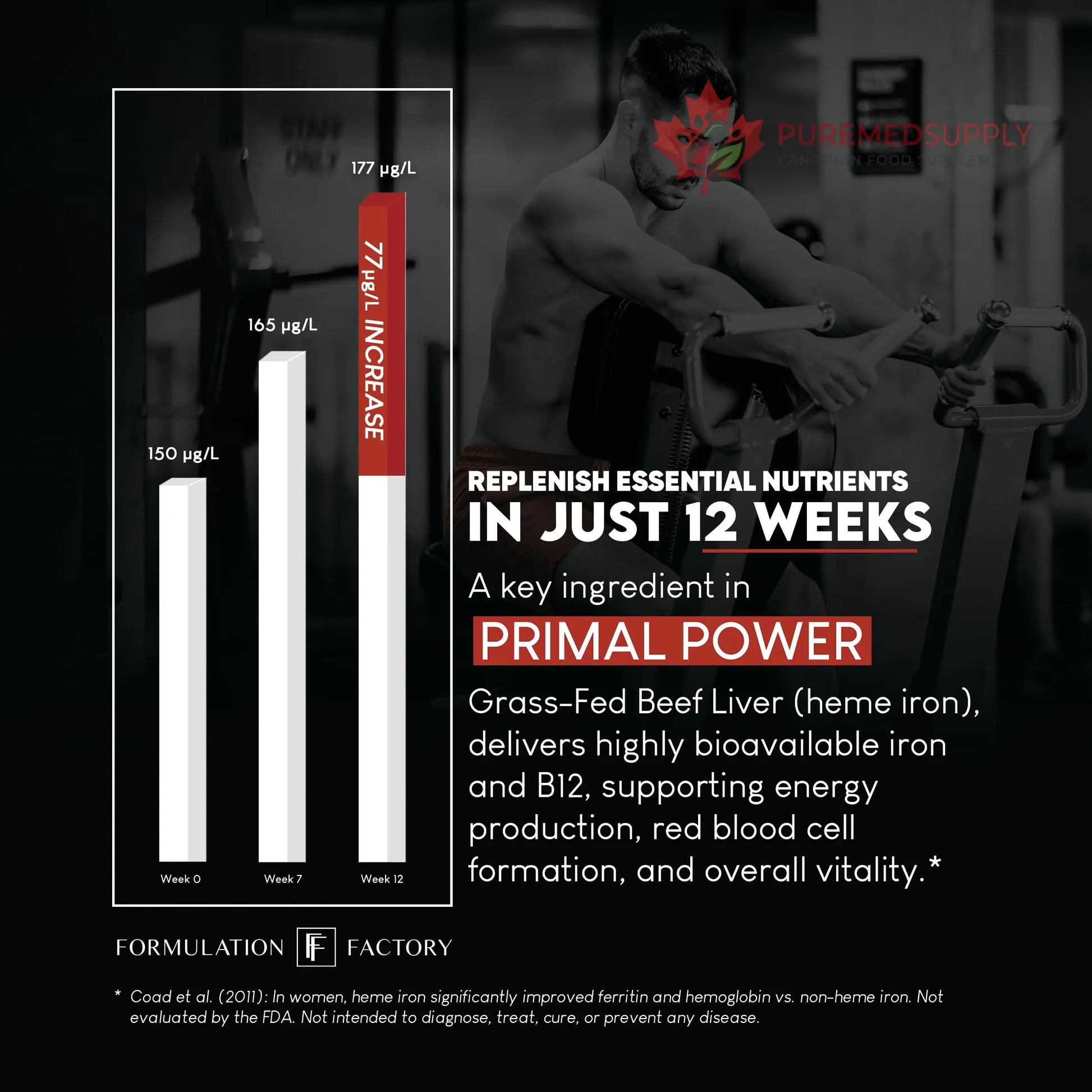 Formulation Factory Primal Power 10-in-1 Beef Organ Supplement - Grass Fed Beef Liver Capsules with Heart, Bone Marrow, Kidney, Testicle - Freeze Dried Organ - 120 Capsules, 2 Month Supply Formulation Factory buy supplements canada