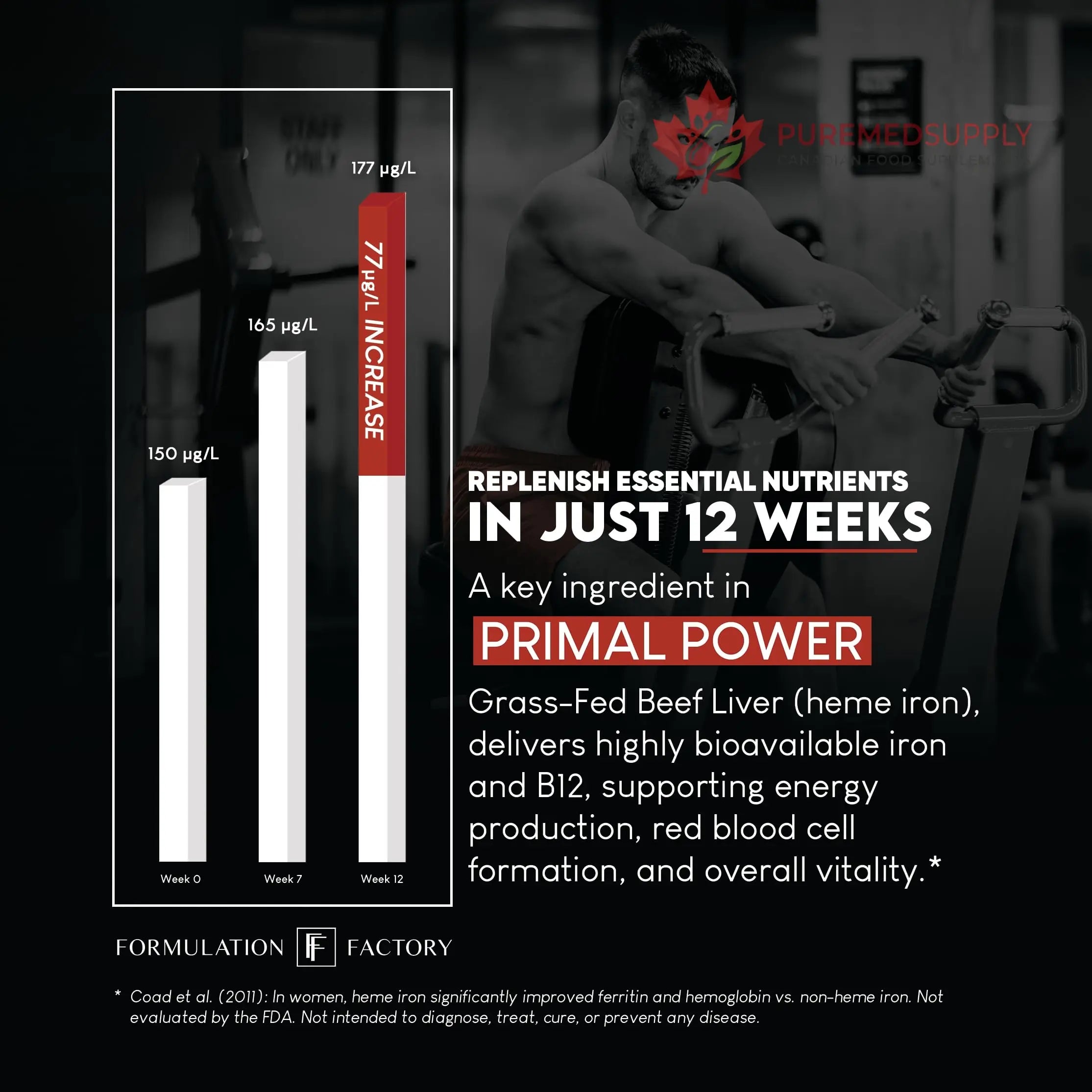 Formulation Factory Primal Power 10-in-1 Grass-Fed Organ Supplement with Beef Liver, Heart, Marrow, Testicle, Kidney, Supports Vitality, Hormones, Energy, Immunity (4 Month Supply, 240 Capsules) Formulation Factory buy supplements canada