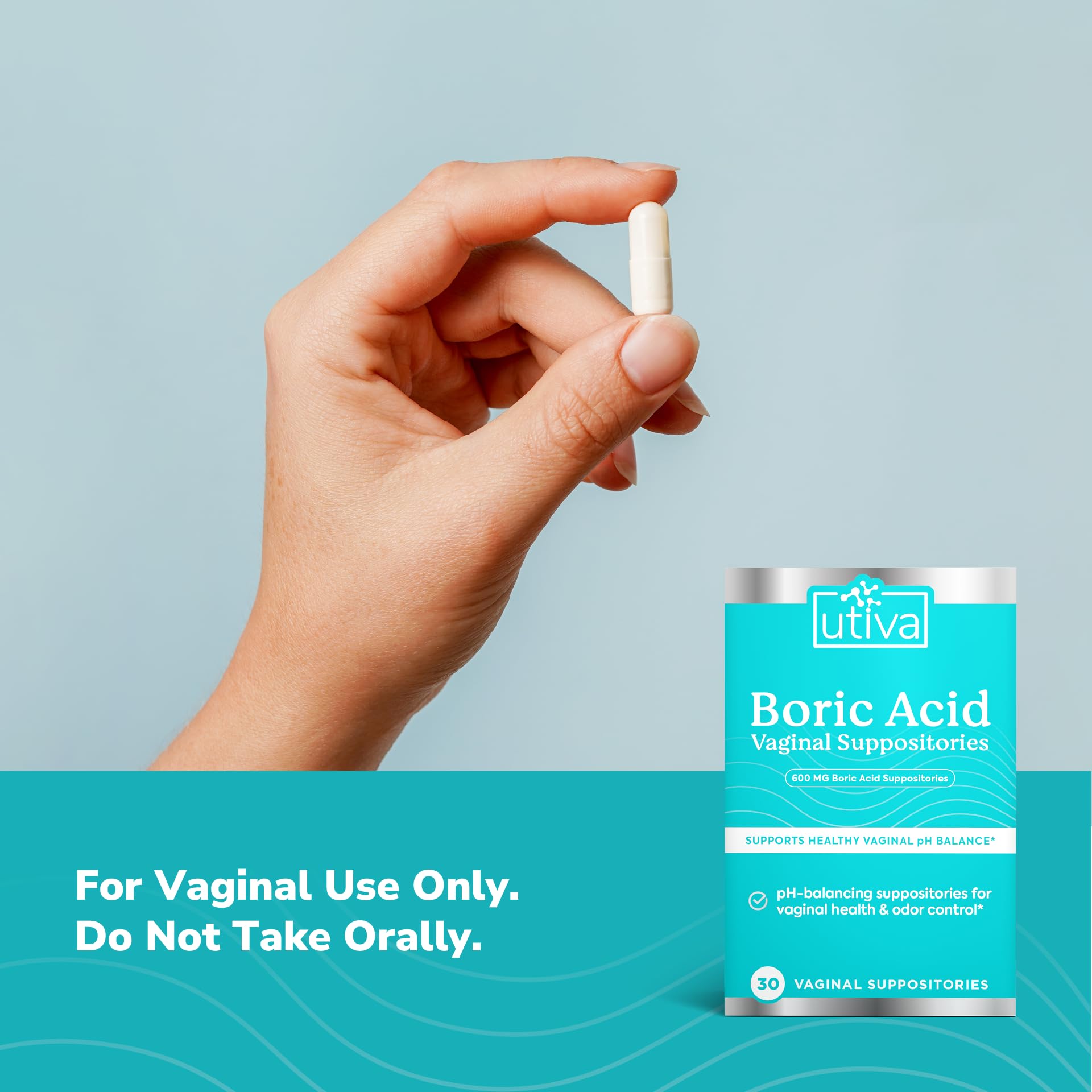 10% Bundle Utiva Boric Acid - 600mg 30-Boric Acid Vaginal Suppositories to Lower pH and Support Vaginal Health + Utiva Suppository Applicators – Hygienic Individually Wrapped 15 Vaginal Applicators Szio+ buy supplements canada