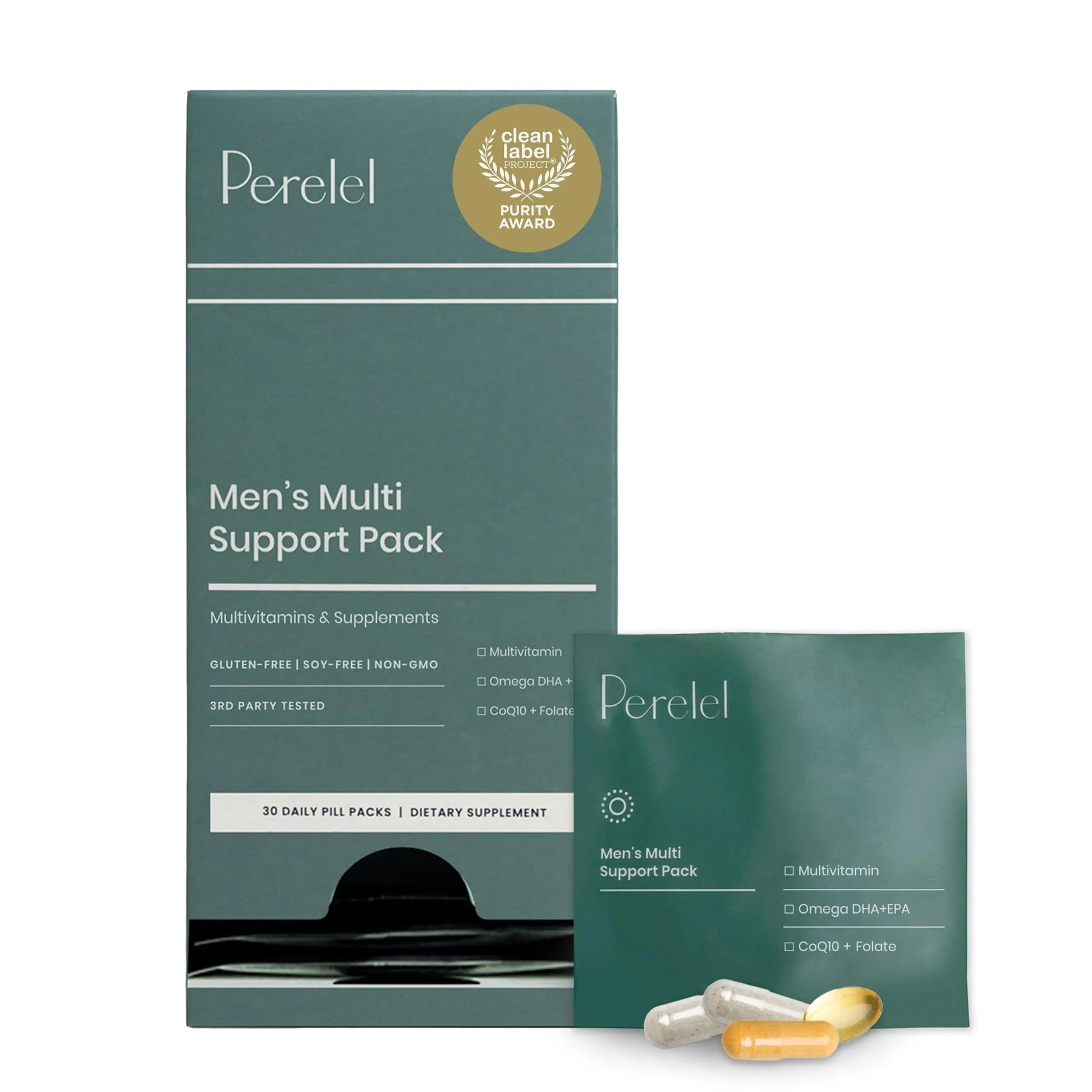 Perelel Men’s Multi Support Pack, Daily Multivitamin with Magnesium, Omega 3, CoQ10 & Folate, Nutritional Support Perelel buy supplements canada