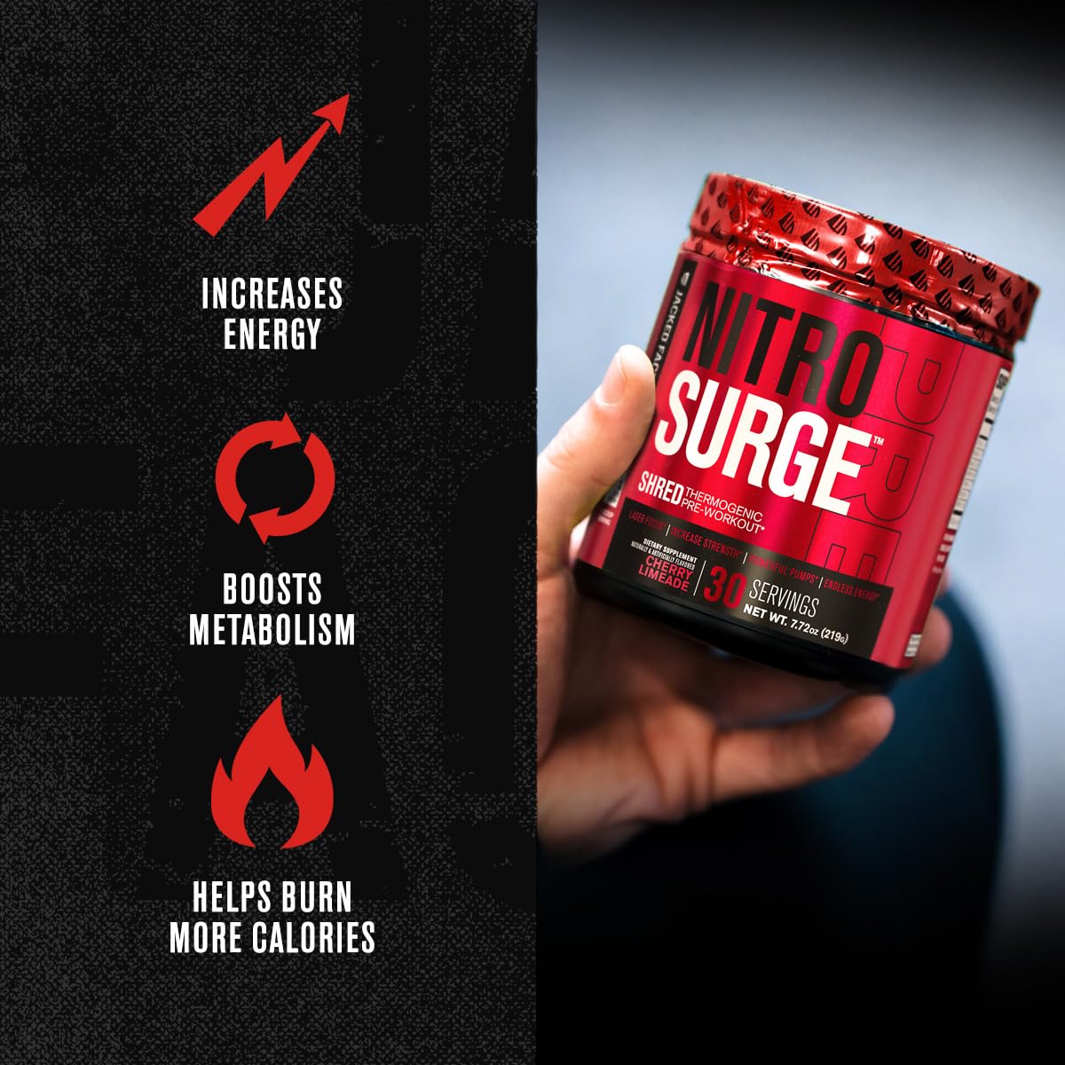 Jacked Factory NITROSURGE Shred Pre Workout Supplement - Energy Booster, Instant Jacked Factory buy supplements canada