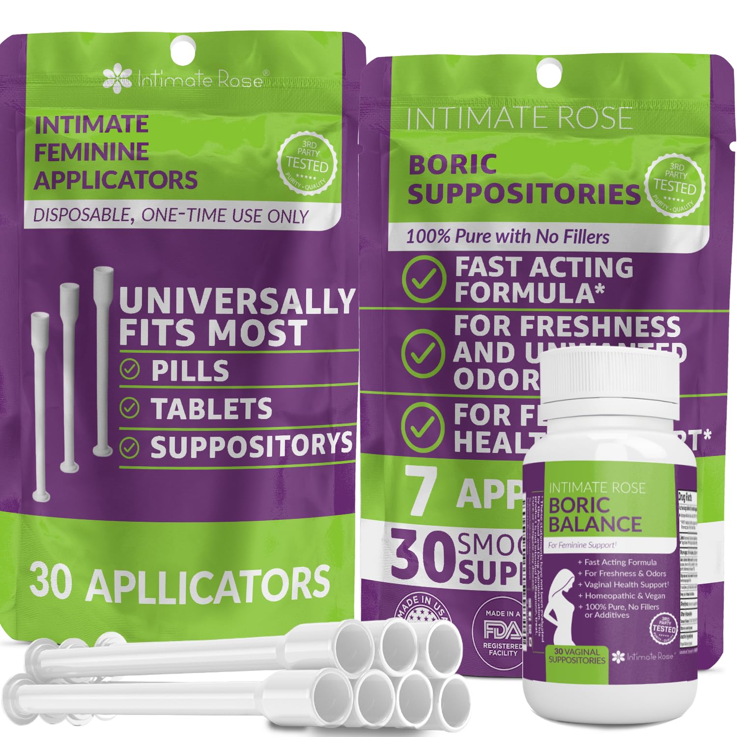 Intimate Rose Save 10% on Boric Acid Vaginal Suppositories - 30 Count (600mg) + 30 Applicators Intimate Rose buy supplements canada