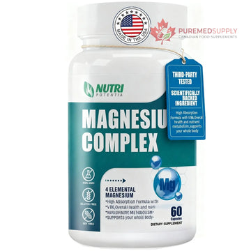 Magnesium Complex for Women&Men,With Glycinate Malate Citrate Taurate.Support for Sleep,Stress Relief,Cognitive Function,Magnesium Supplement 500mg,Third-Party Tested(Made & Tested in USA)-60 Capsules NUTRI POTENTIA buy supplements canada