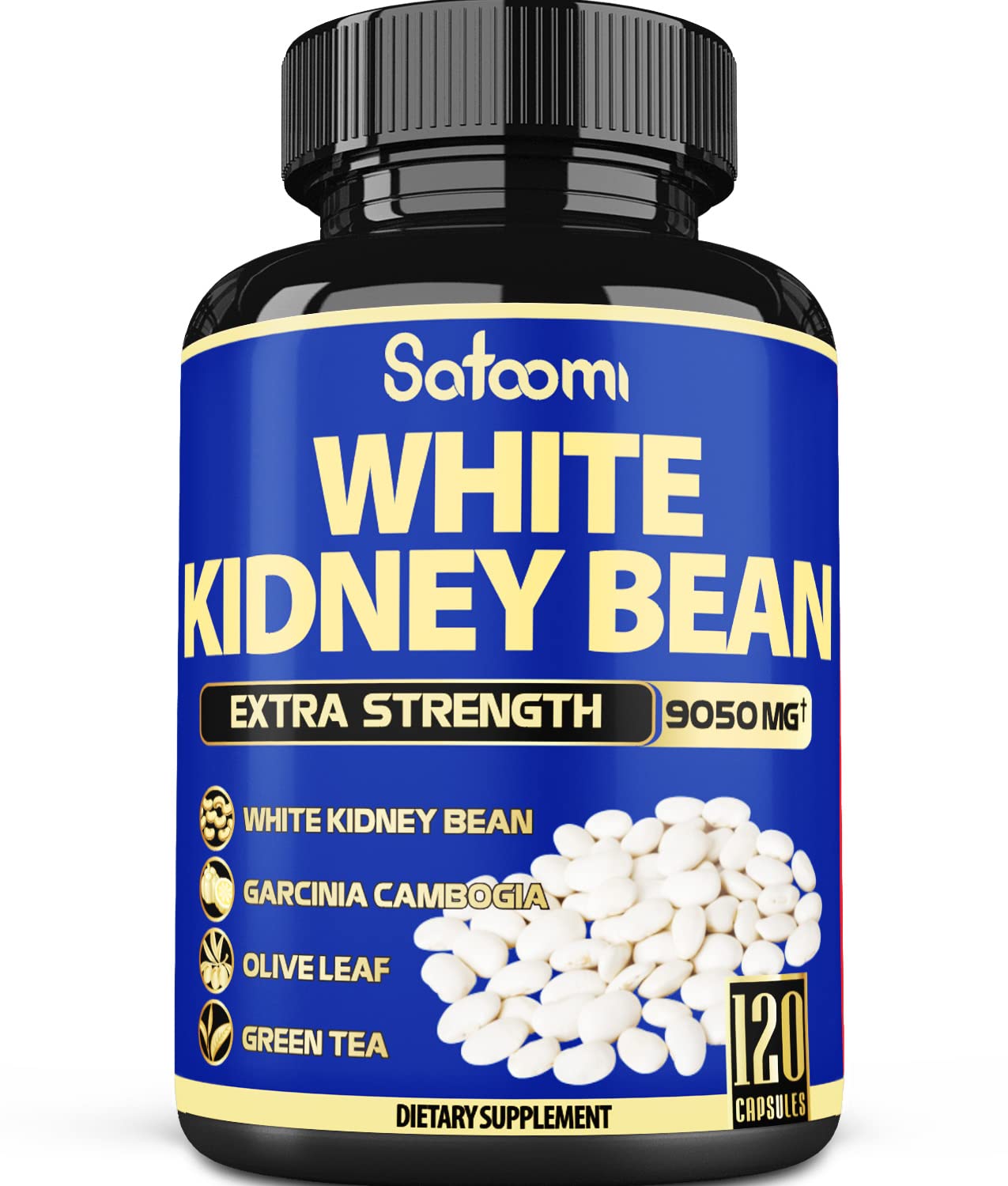 6in1 White Kidney Bean Extract Capsules 9050 Mg - with Garcinia Cambogia, Olive Leaf Satoomi buy supplements canada