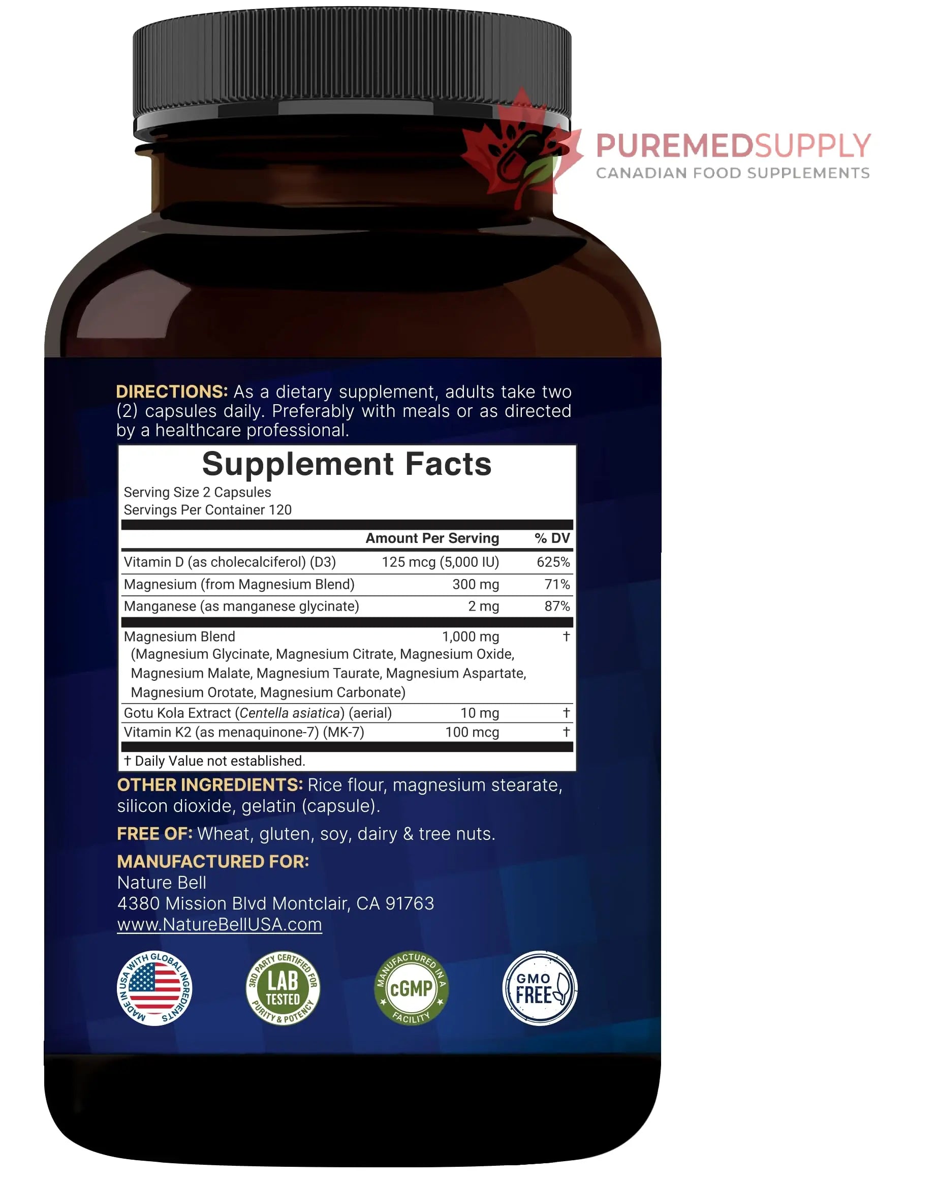 NatureBell 12-in-1 Magnesium Complex 1000mg, 4-Months Supply – Magnesium Glycinate, Citrate, Taurate, Malate, & More – High Absorption Formula for Men & Women – Chelated & Purified – 240 Capsules NatureBell buy supplements canada