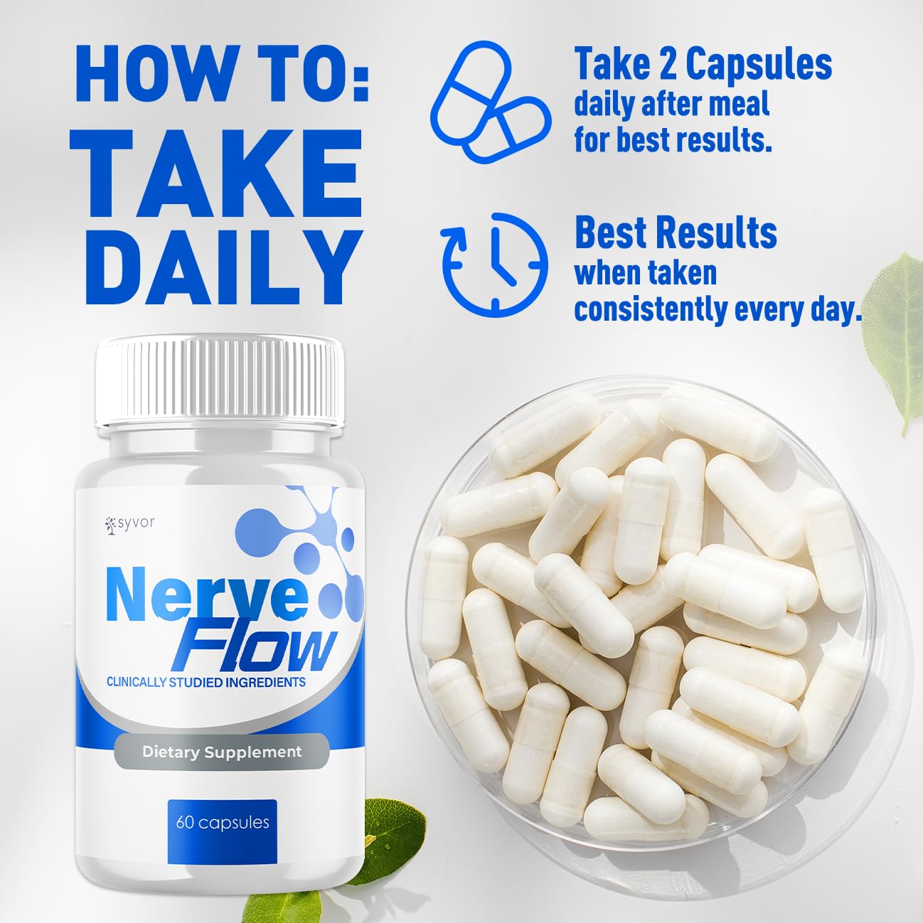 (3 Pack) Nerve Flow Capsules, Official Nerve Flow Pills Made with All Natural Ingredients, Maximum Strength NerveFlow Sciatic Support Supplement with Advanced Vitamins for Women & Men (180 Capsules) Syvor buy supplements canada