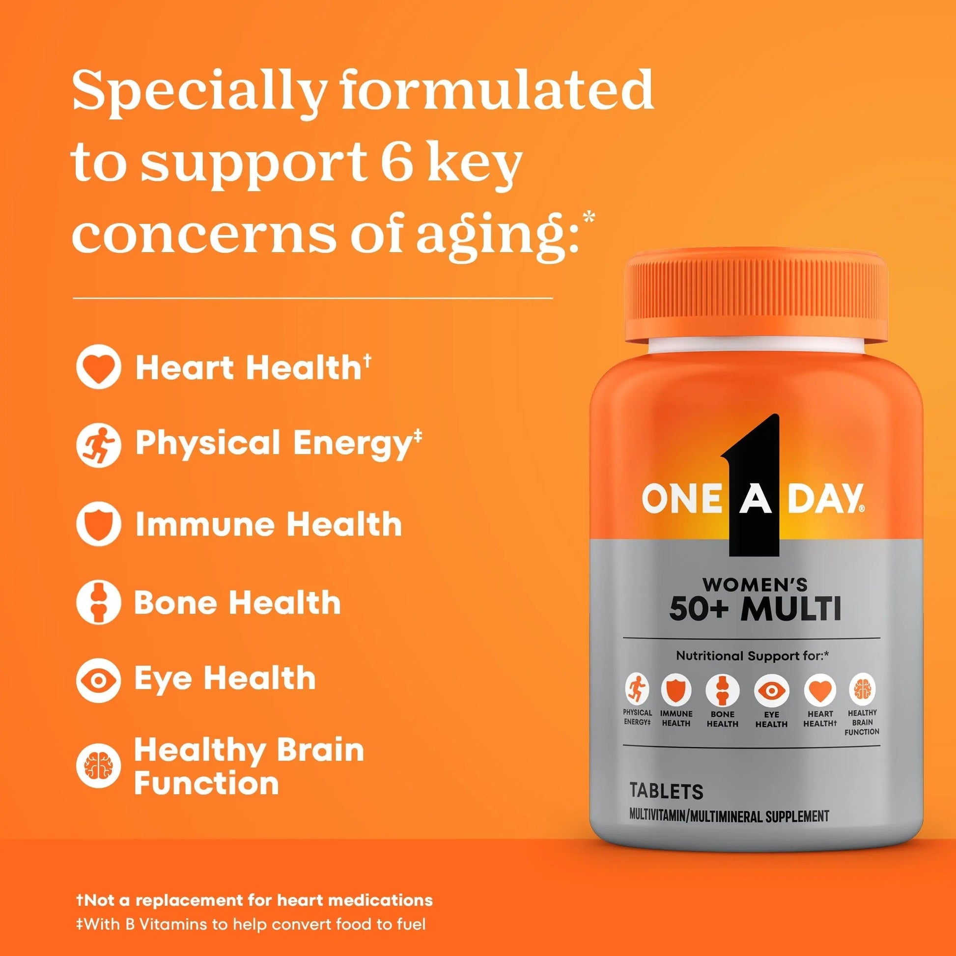 One A Day Multivitamin for Women 50 and Over Tablets, Womens Multivitamin 50 plus with Vitamins D, C, E, Zinc & Biotin, Daily Vitamins for Woman 50+, 65 Ct ONE A DAY buy supplements canada