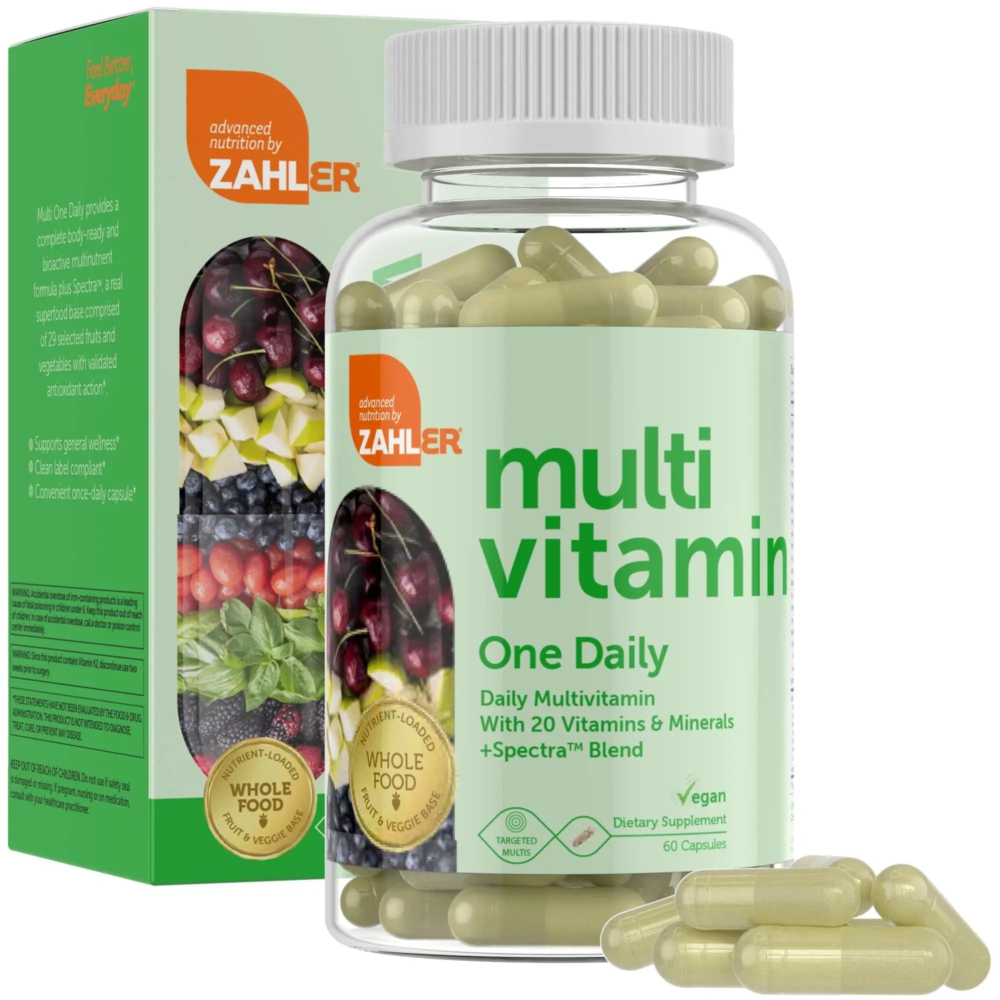 Zahler - One Daily Vegan Multivitamins for Women & Men (60 Count) Kosher Essential Vitamins & Minerals with Whole Food Spectra Blend Zahler buy supplements canada