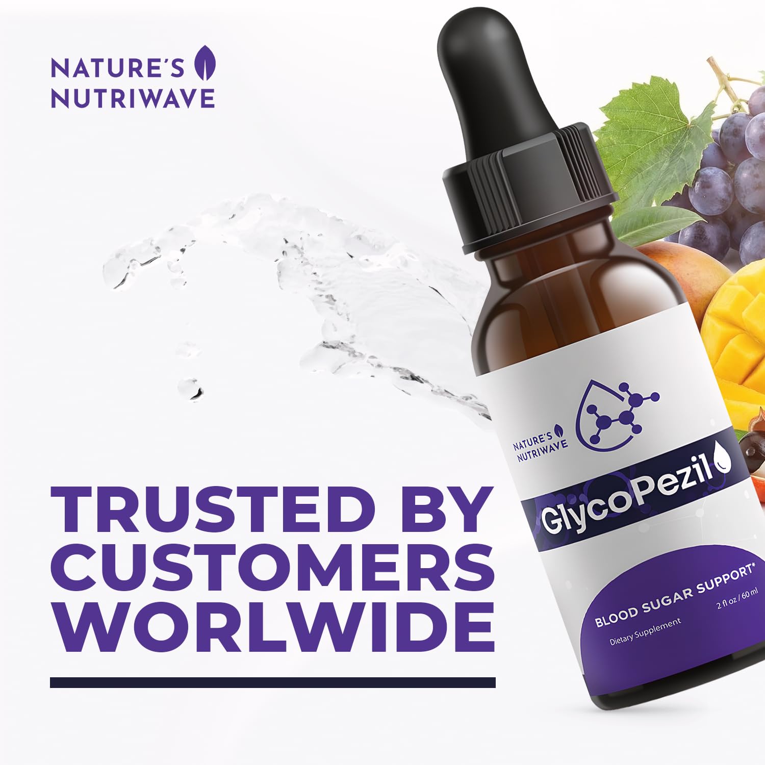 GlycoPezil – Daily Liquid Botanical Supplement with Chromium, Maca Root, Ginseng & Plant Extracts – Clean, Stimulant-Free Formula – GMP-Certifed, Non-GMO, Made in USA - 2 fl oz, 1 Month Supply Nature’s NutriWave buy supplements canada
