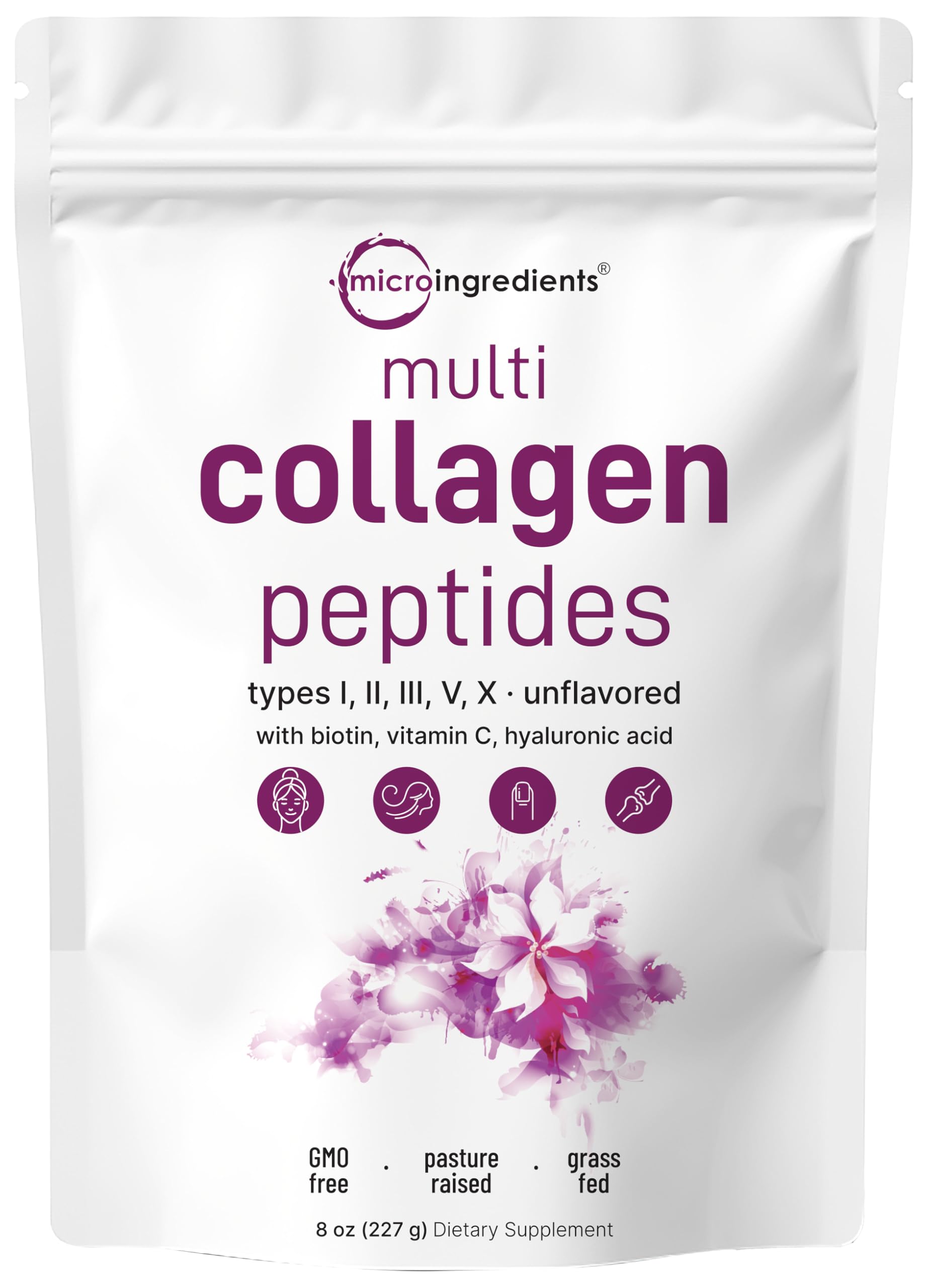 Micro Ingredients Multi Collagen Peptides Powder, 8oz – Hydrolyzed Type I,II,III,V,X with Biotin, Hyaluronic Acid, Vitamin C – Unflavored Collagen for Women & Men, Easy Dissolve, 20 Servings Micro Ingredients buy supplements canada