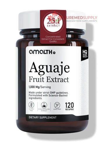 Amalth Aguaje Curves Capsule for Women 1000 mg- Extra Strength from Peru Natural Supplements- 120 Capsules Non- GMO Premium Quality Pills AMALTH buy supplements canada